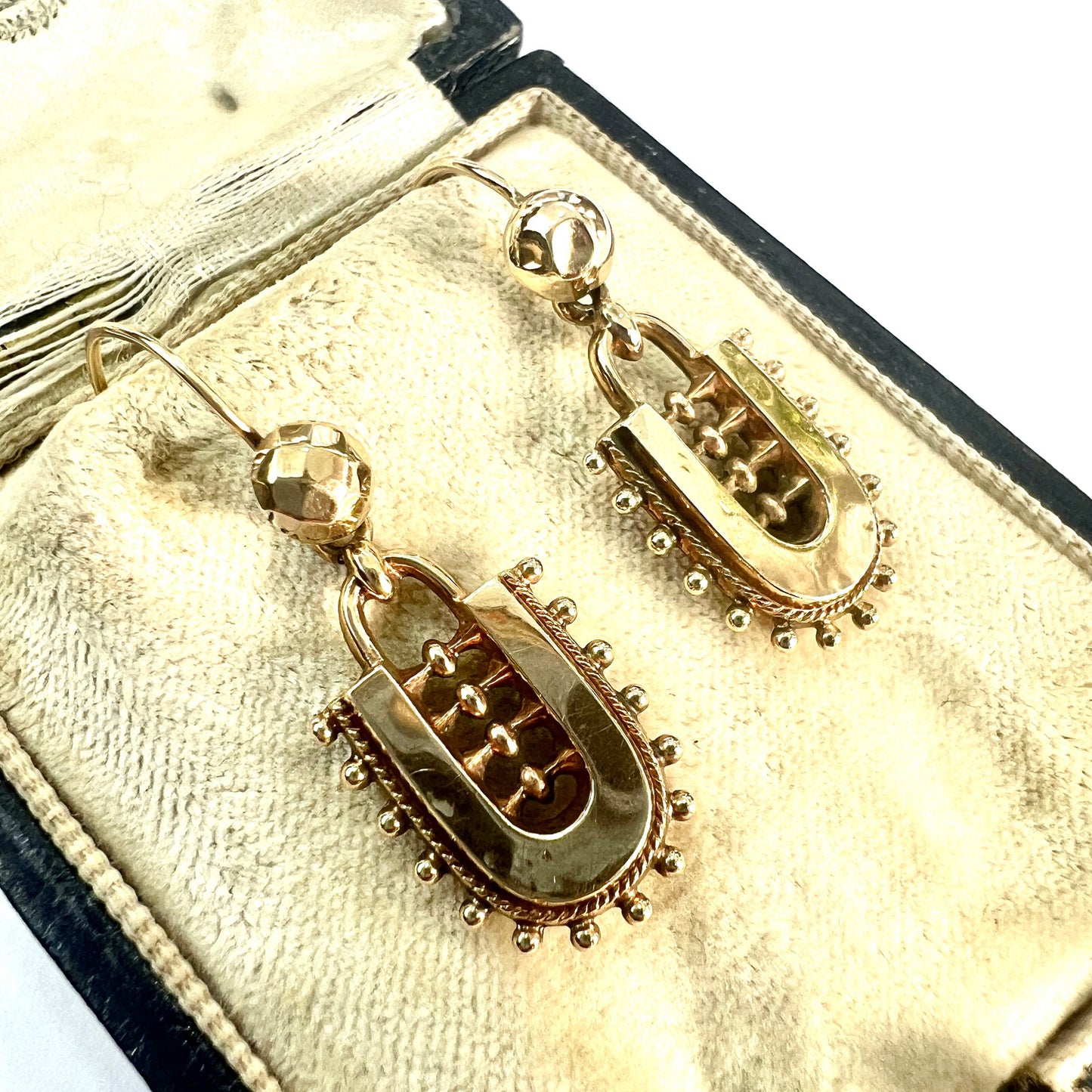Victorian Etruscan Revival Earrings in 9CT Gold