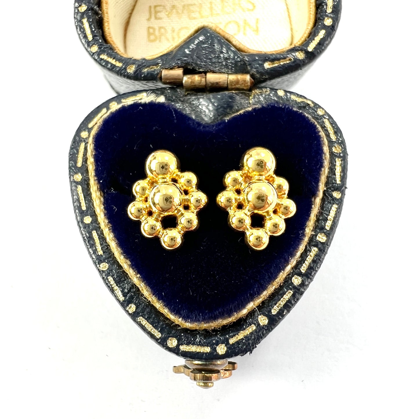 Vintage Solid 22CT Gold Bubble Stud Earrings