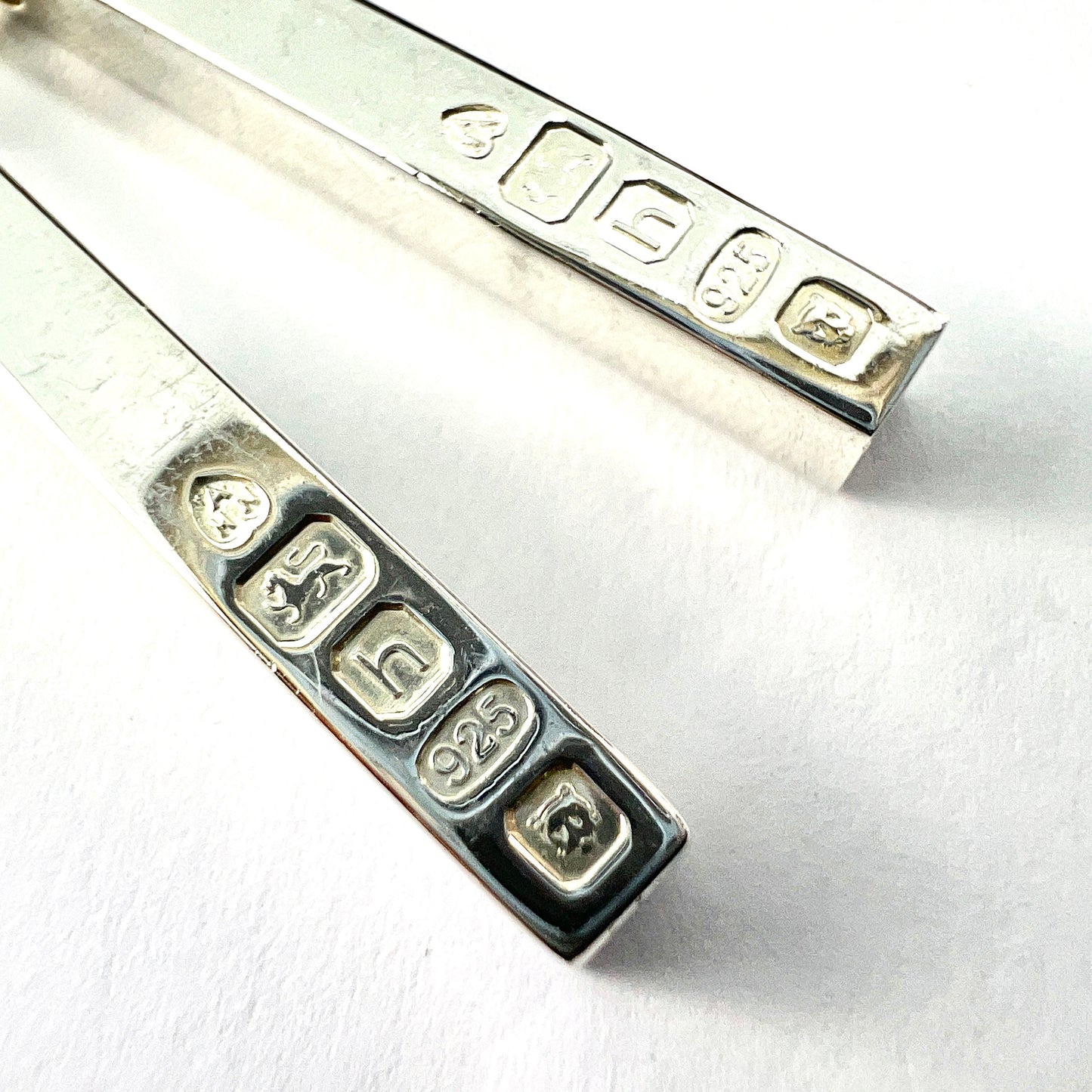 Vintage Sterling Silver Hallmark Ingot Earrings