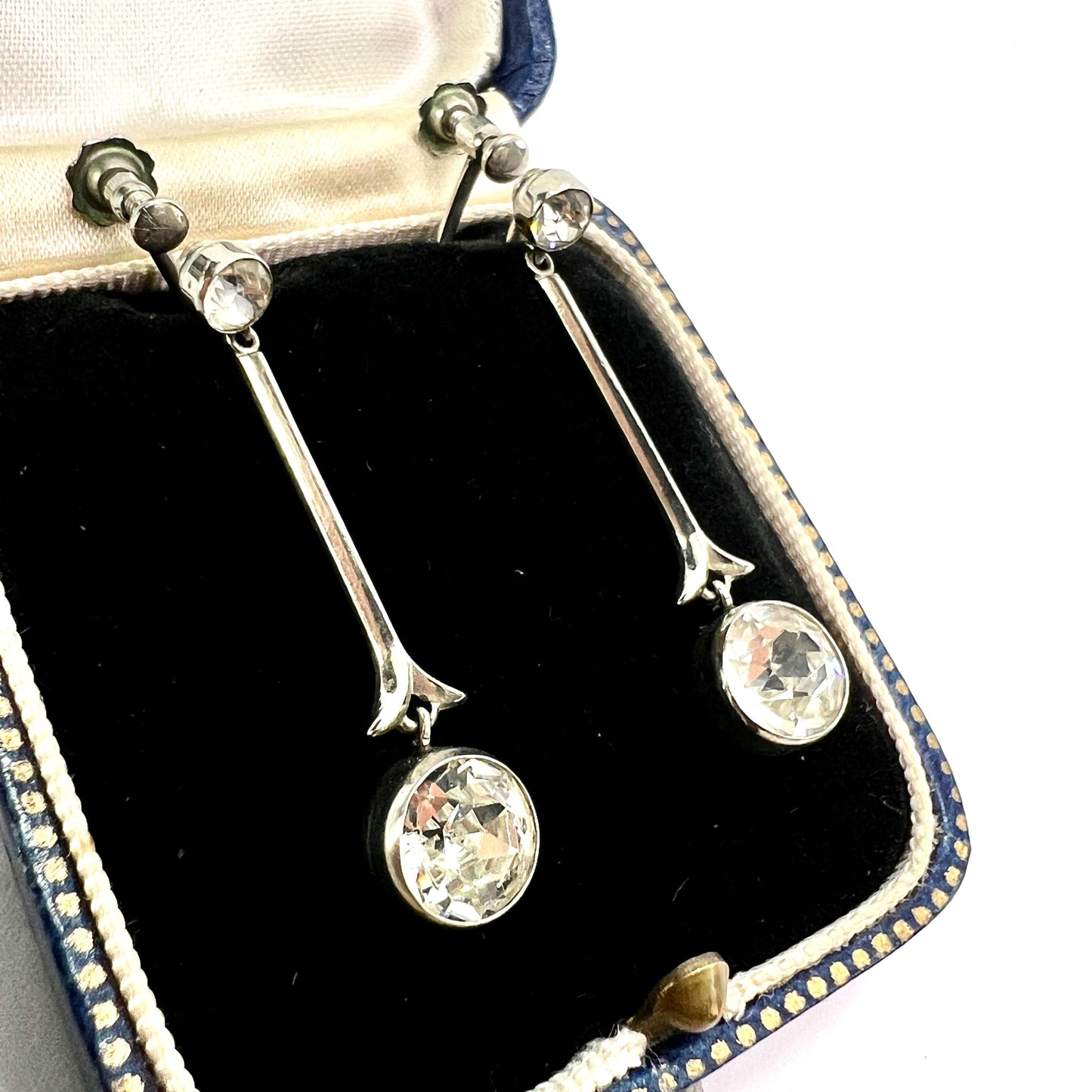 Vintage Art Deco Paste Screwback Drop Earrings