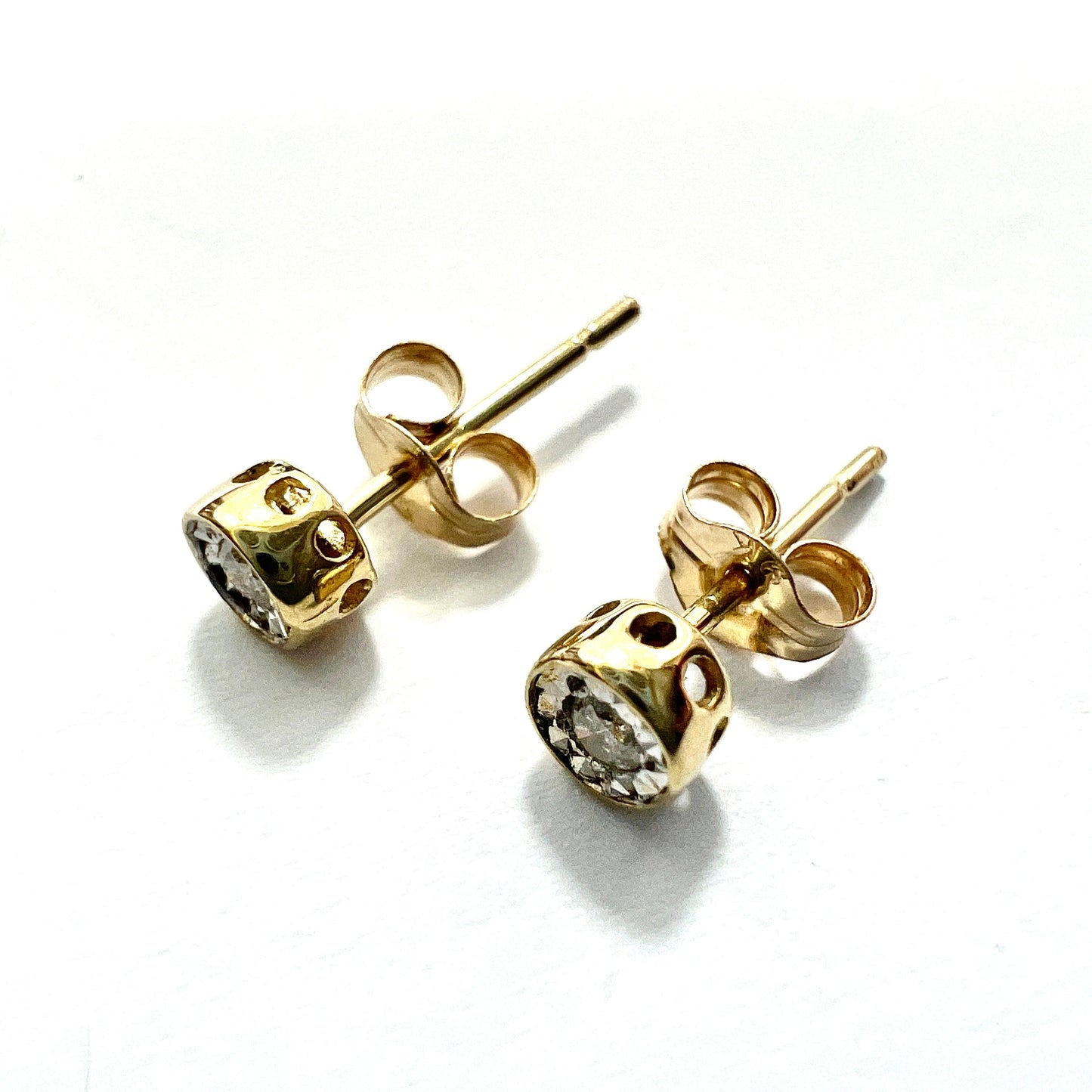 Tiny Diamond Illusion Stud Earrings in 9CT Gold