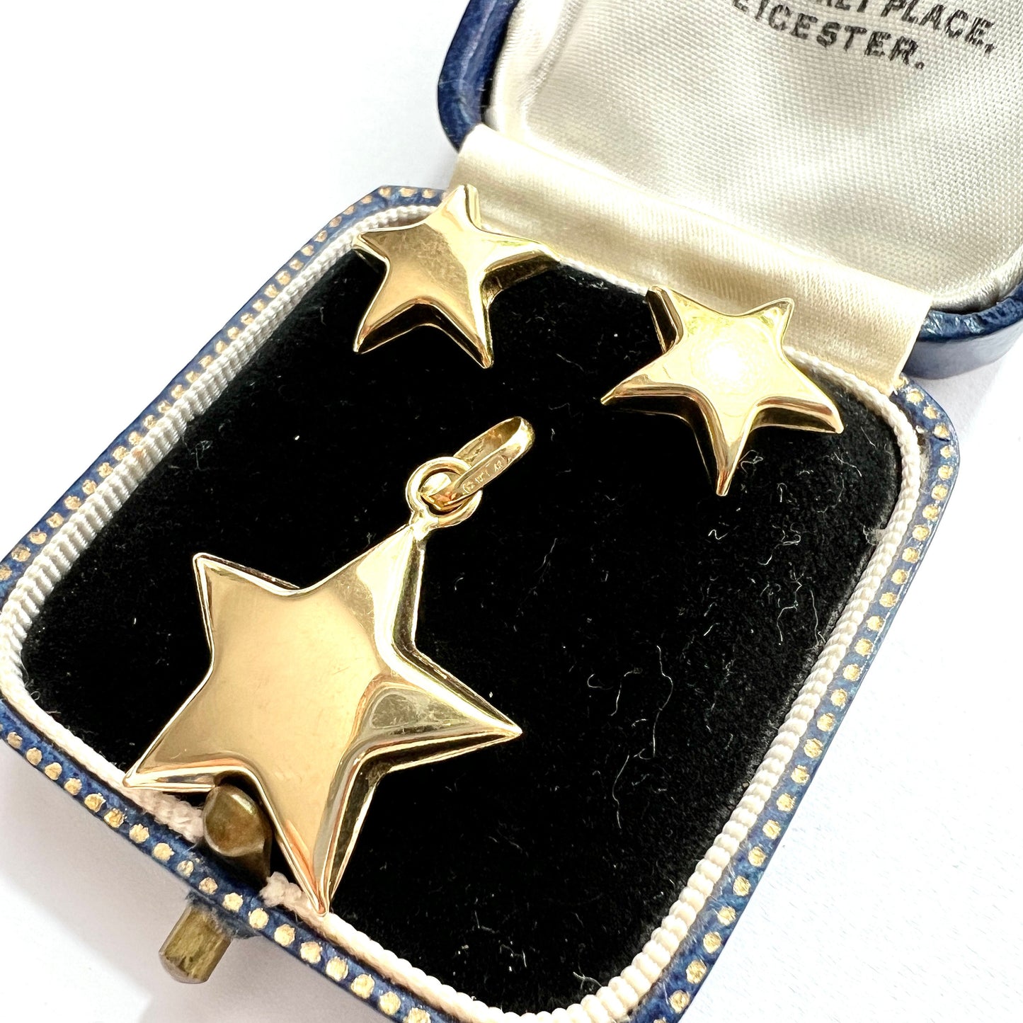 Vintage Italian 18CT Gold Star Earrings and Necklace