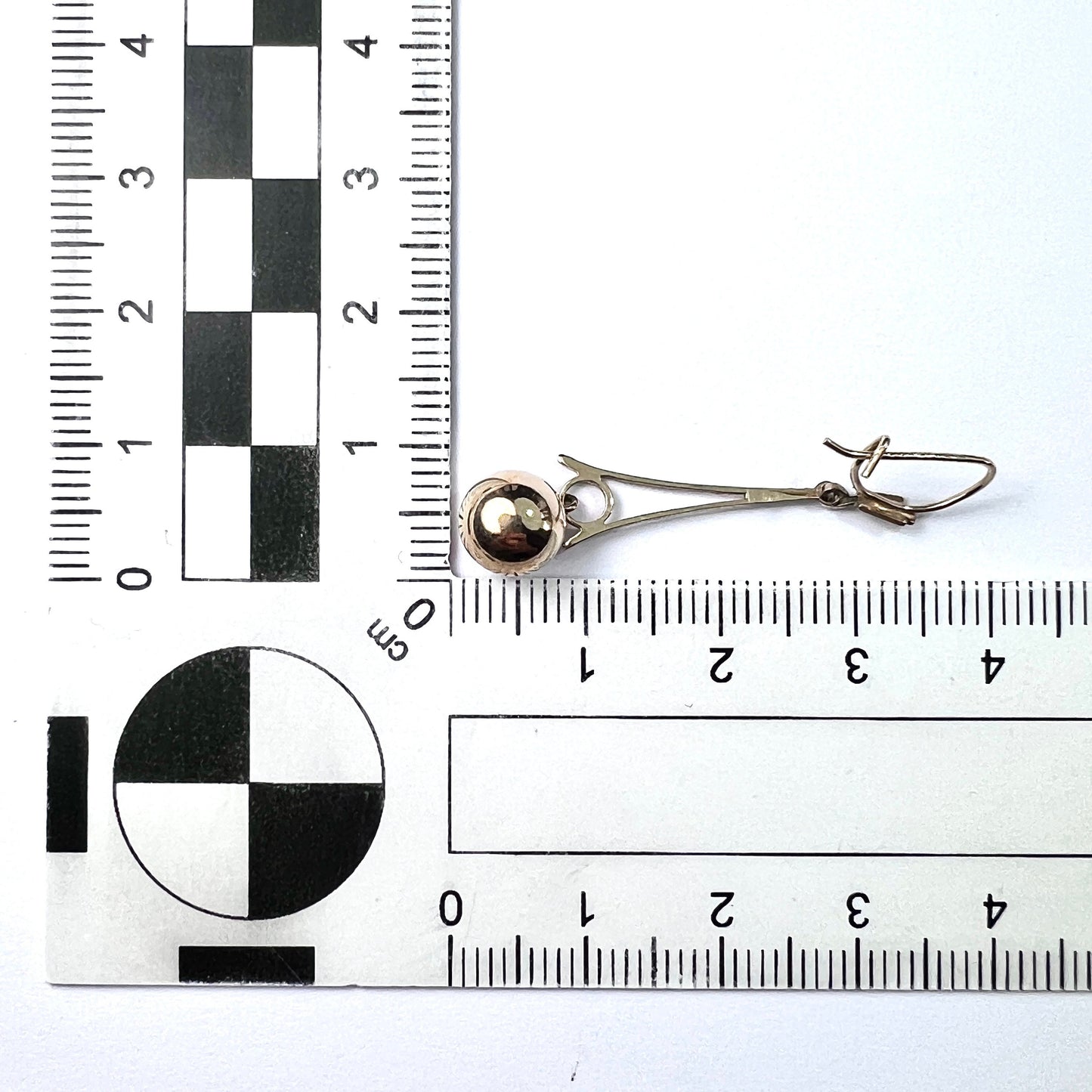 Vintage 9CT Gold Long Ball Drop Earrings