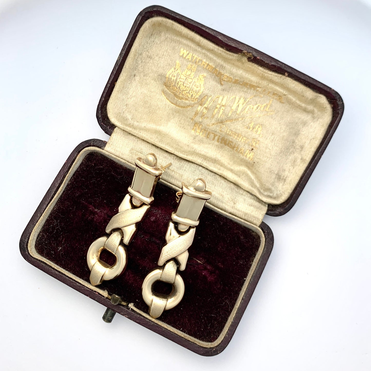 Vintage 9CT Gold Articulated Chain Link Earrings