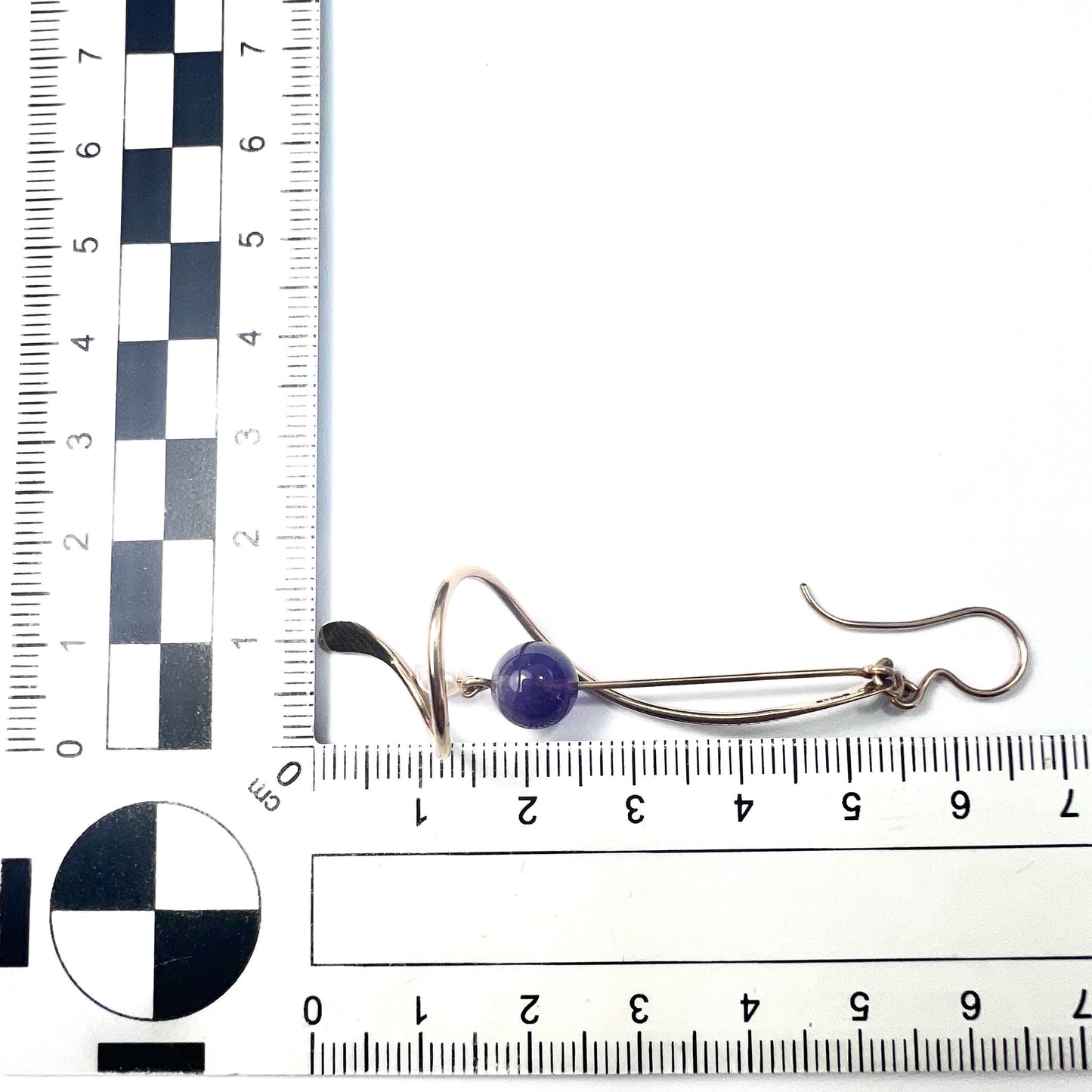 Large Vintage Amethyst and Pearl 9CT Gold Arabesque Earrings