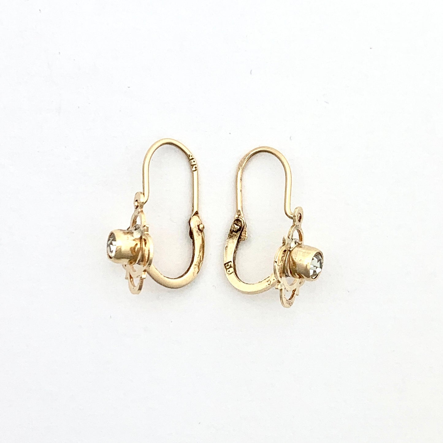 Vintage 14CT Gold Ornamental Cross Earrings