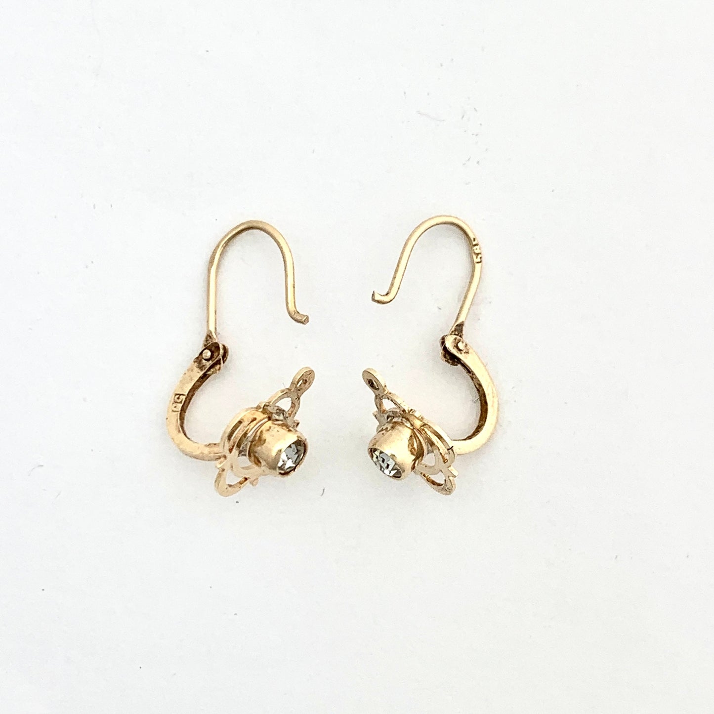 Vintage 14CT Gold Ornamental Cross Earrings