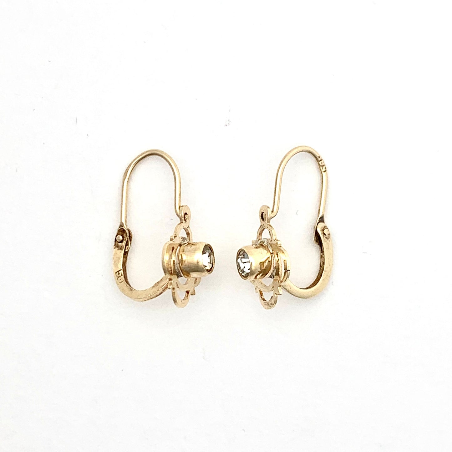 Vintage 14CT Gold Ornamental Cross Earrings