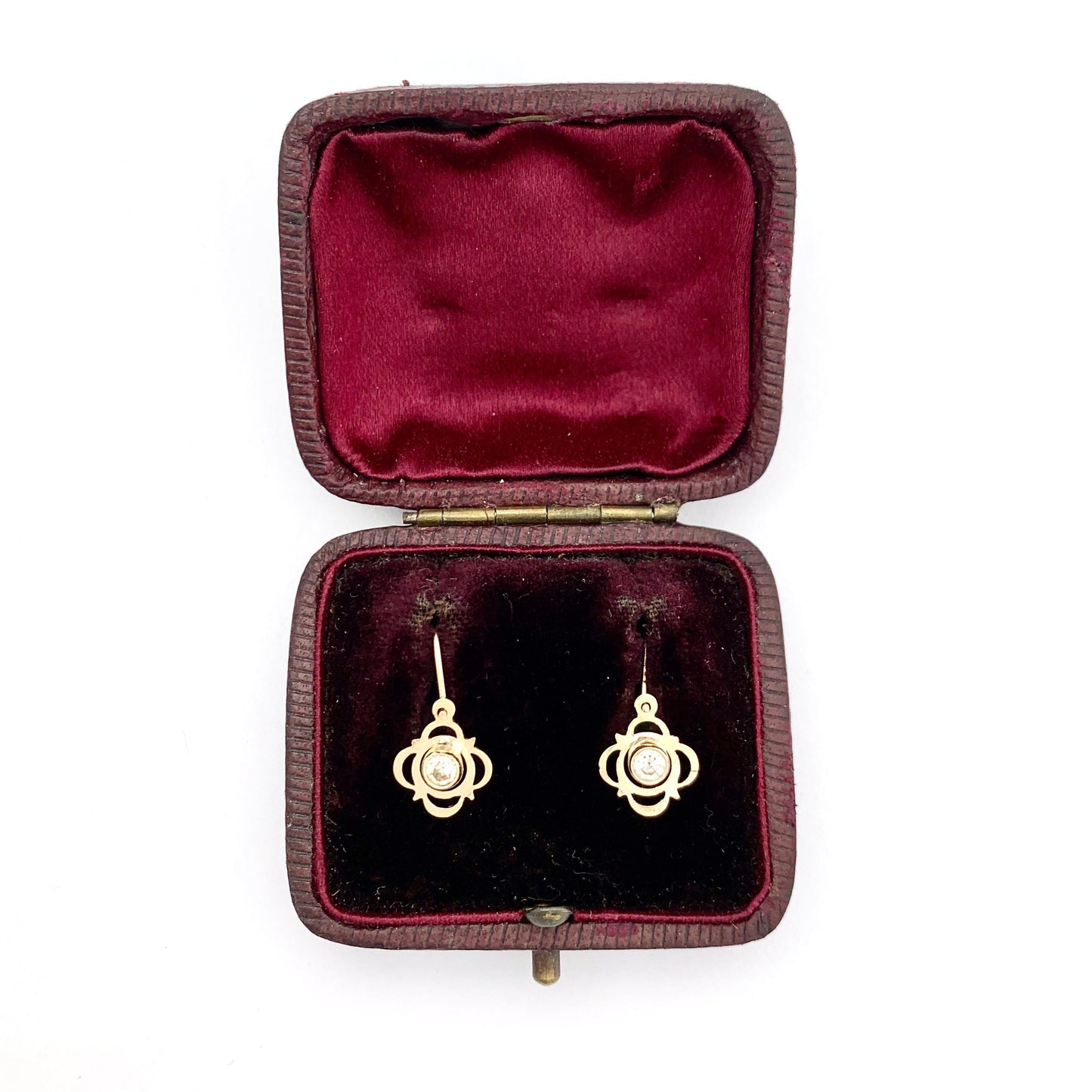 Vintage 14CT Gold Ornamental Cross Earrings