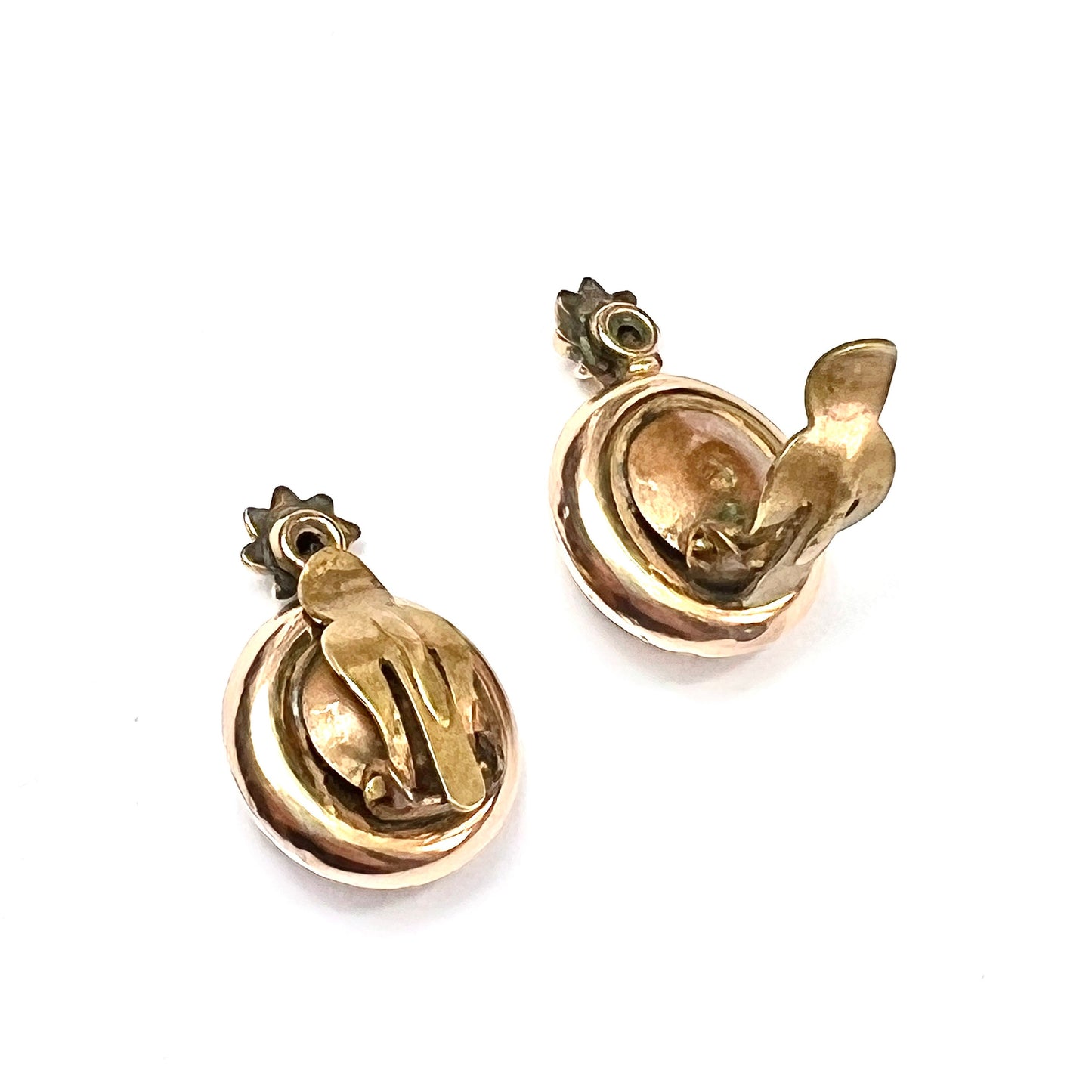 Victorian Gold-Cased Star Target Ear Clips