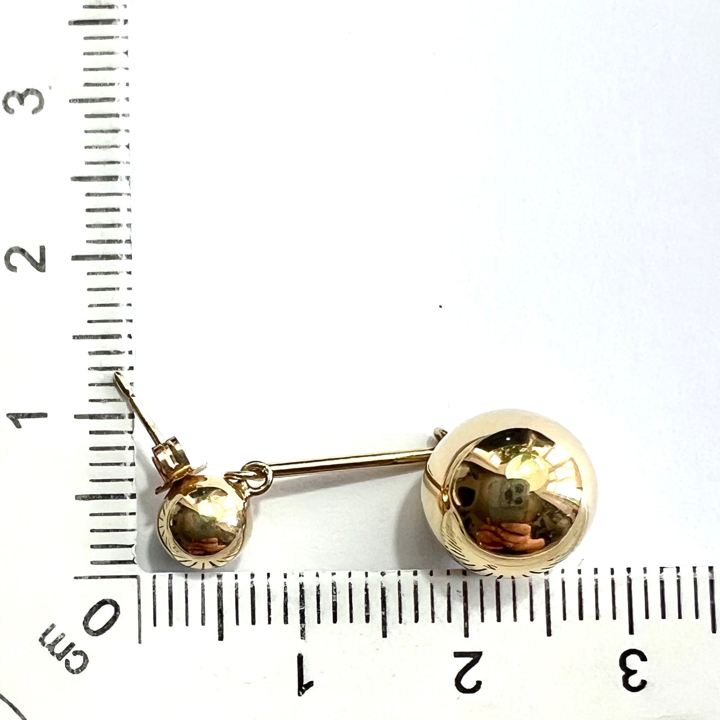 Vintage Double Sphere 9CT Gold Drop Earrings