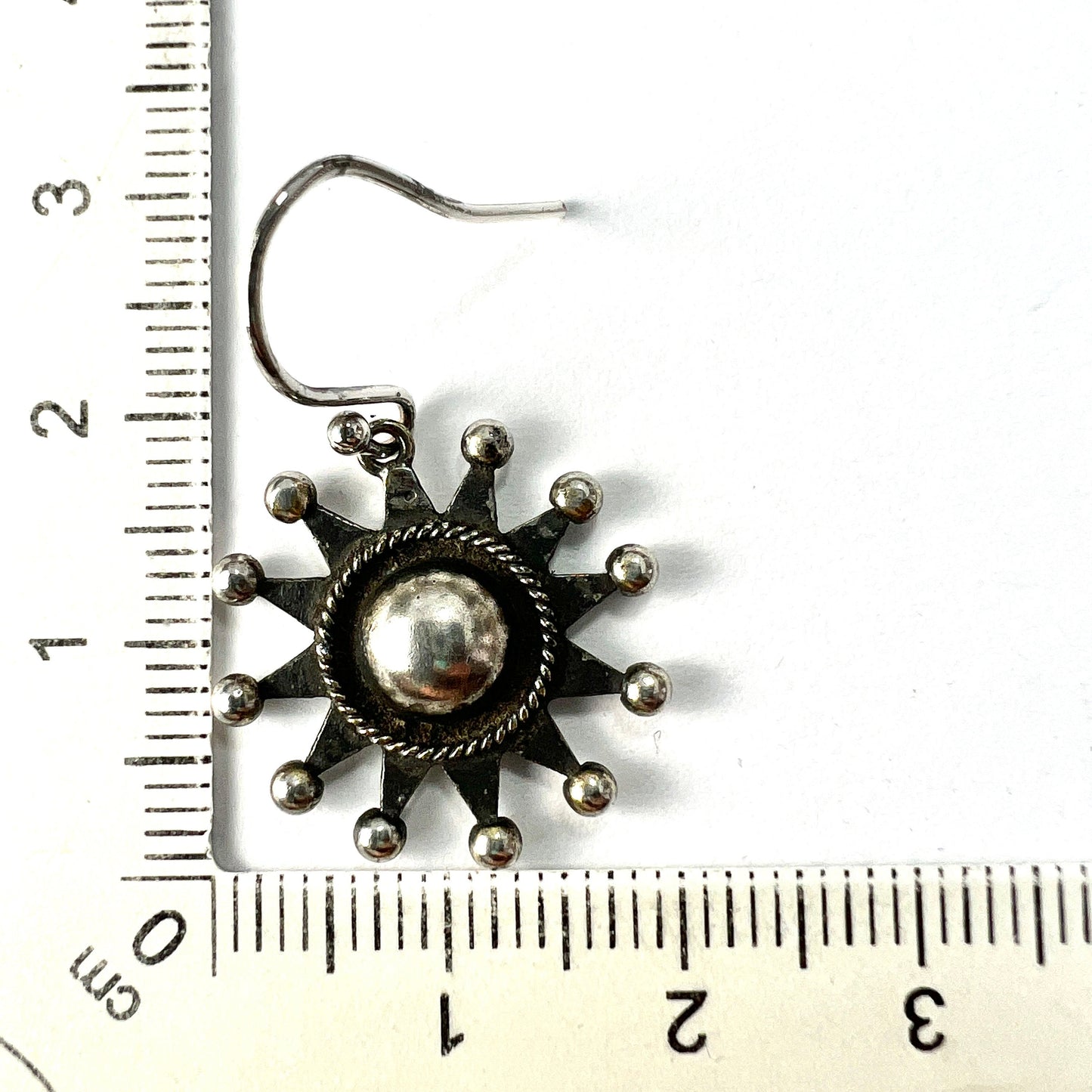 Single Earring • Victorian Sterling Silver Star Sunburst