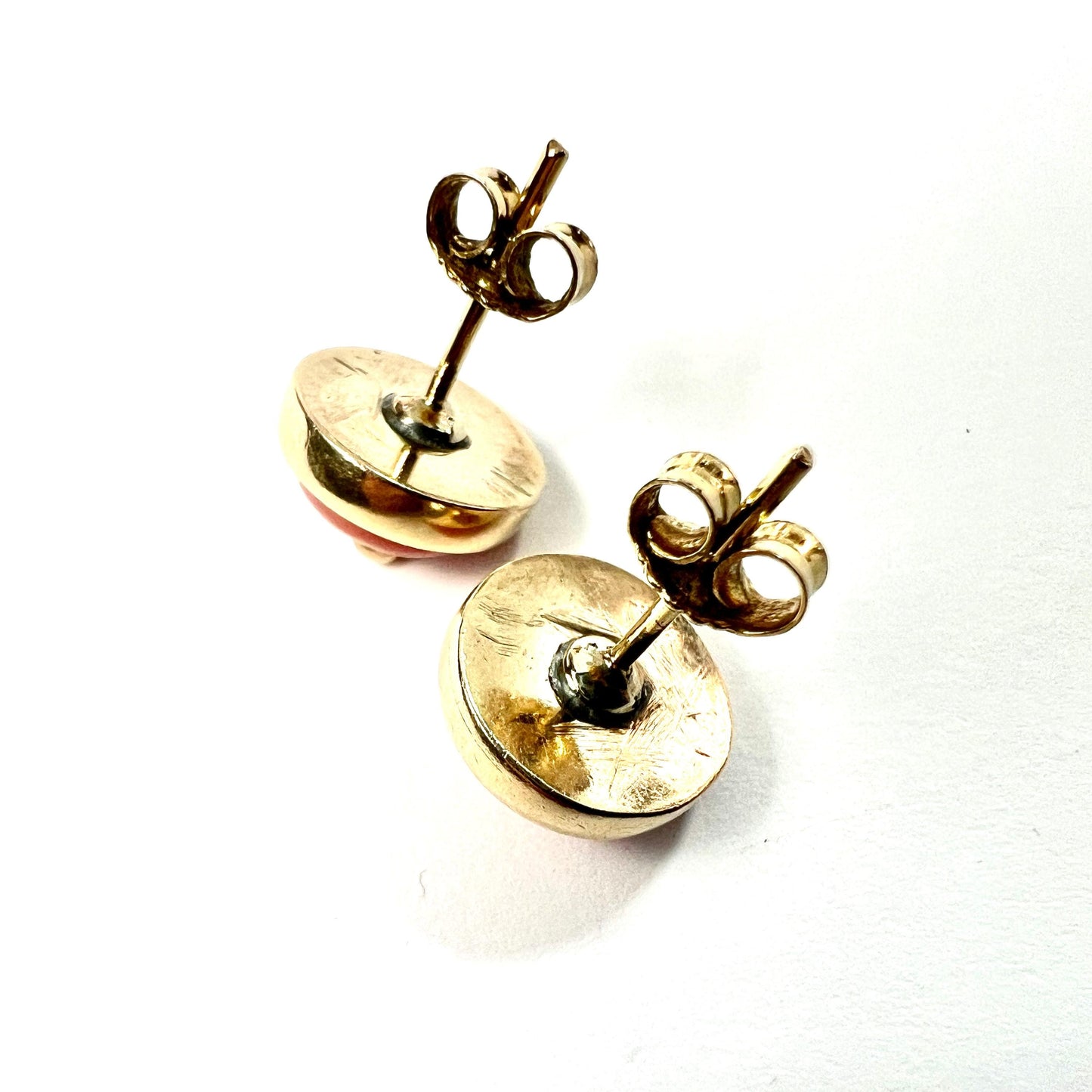 Victorian 9CT Gold Coral Stud Earrings