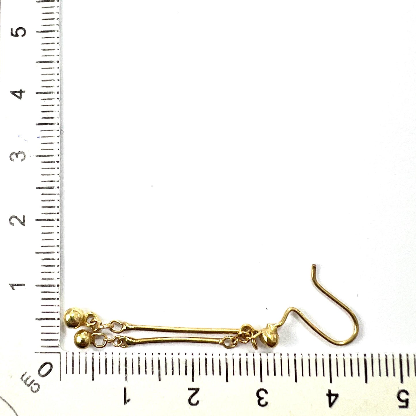 Vintage Gold Double Bar Drop Earrings