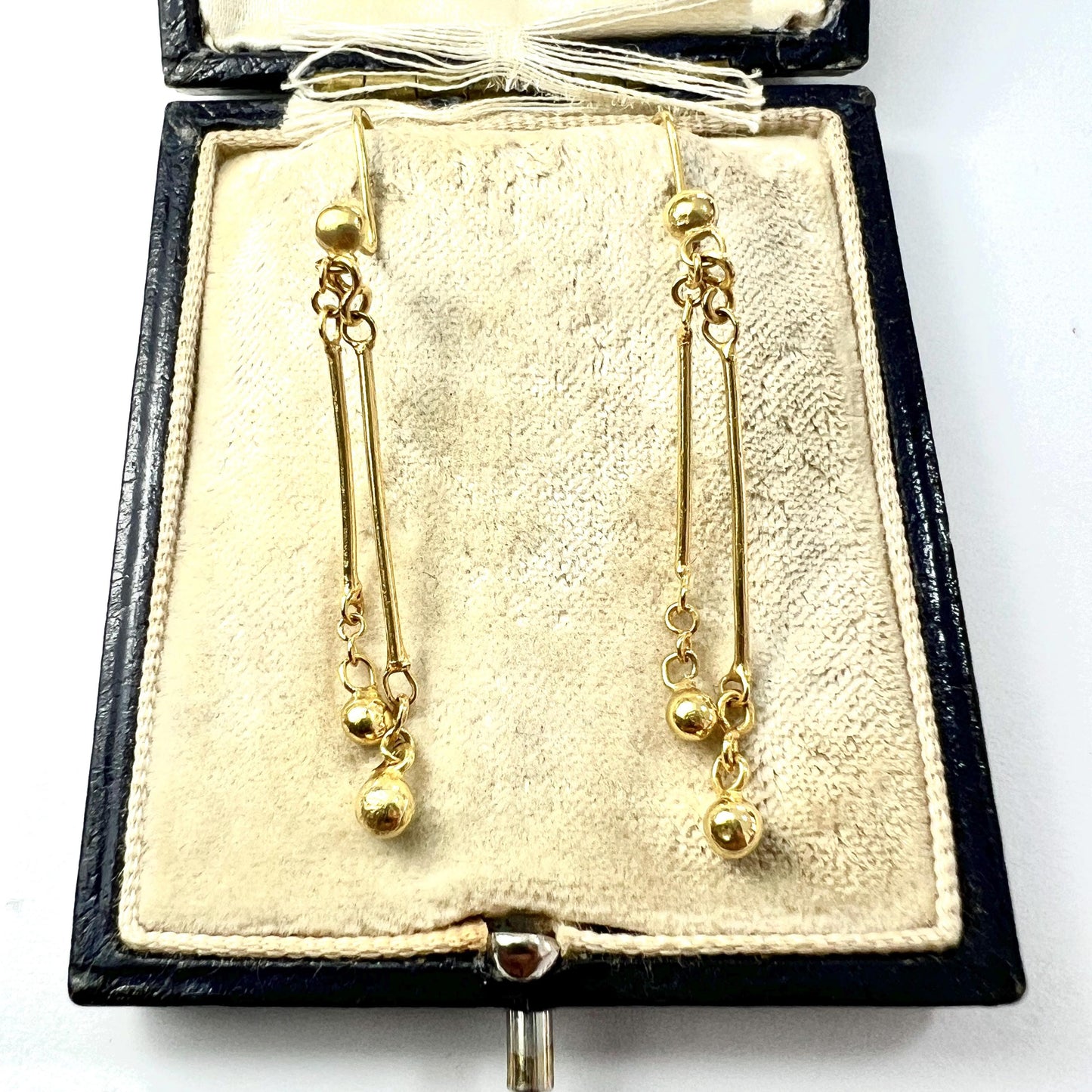 Vintage Gold Double Bar Drop Earrings