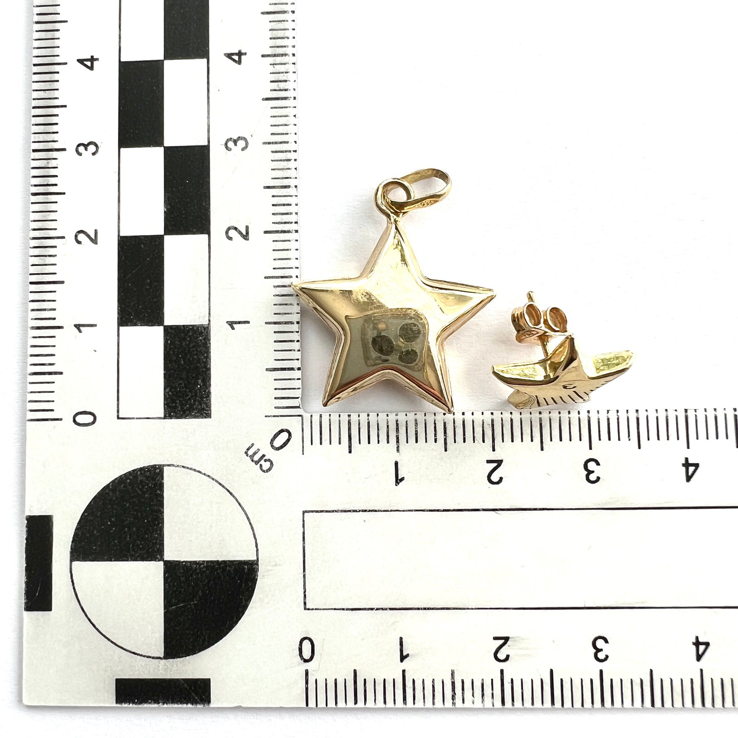 Vintage Italian 18CT Gold Star Earrings and Necklace