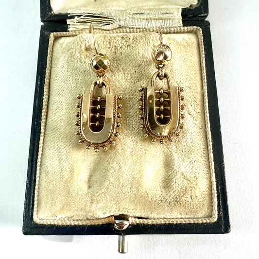 Victorian Etruscan Revival Earrings in 9CT Gold