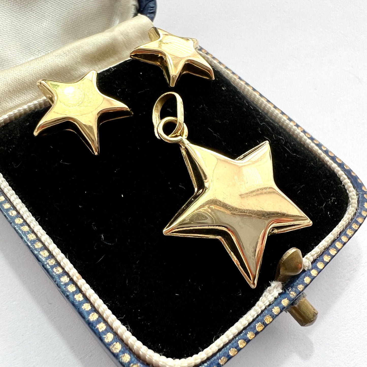 Vintage Italian 18CT Gold Star Earrings and Necklace