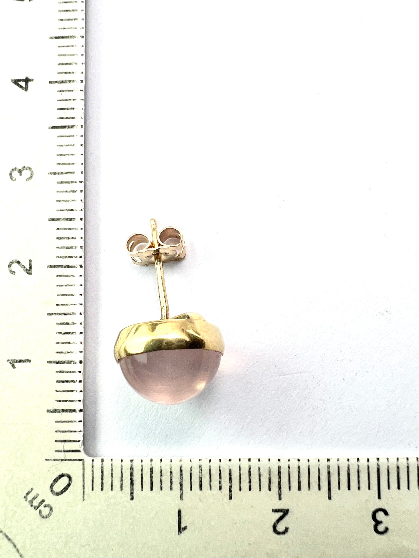 Vintage Rose Quartz 9CT Gold Stud Earrings