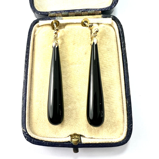 Victorian Onyx Teardrops in 9CT Gold