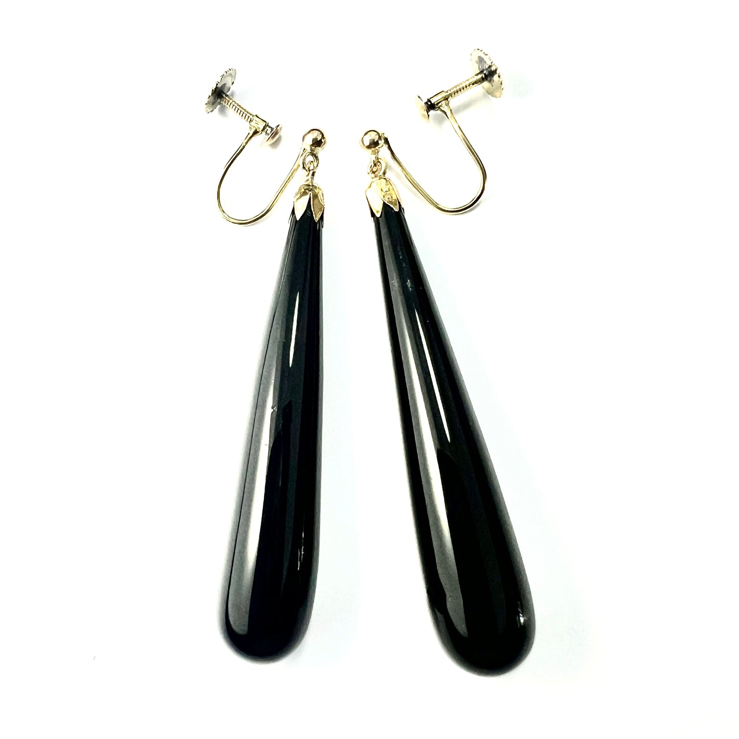 Victorian Onyx Teardrops in 9CT Gold