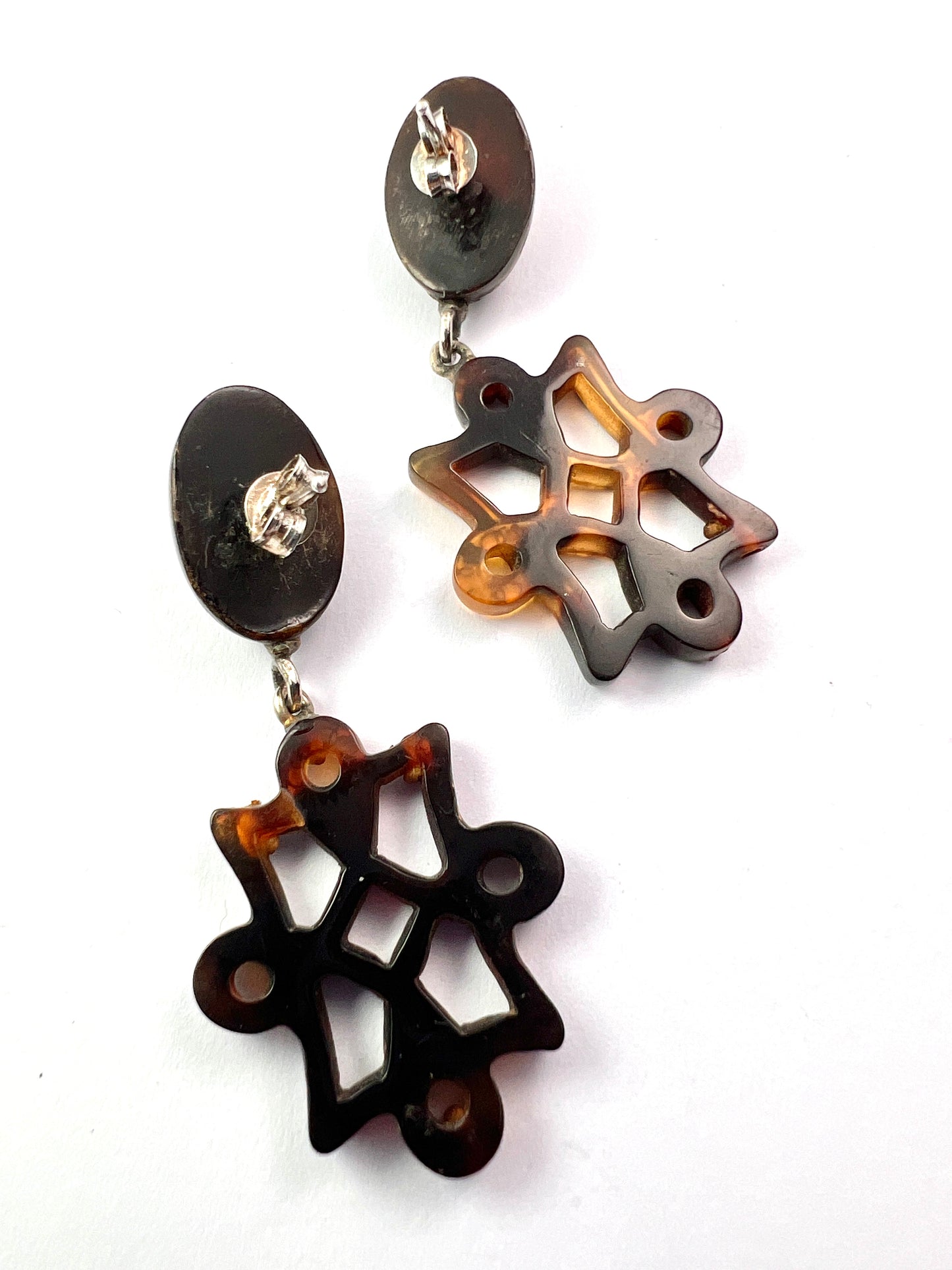 Victorian Gold and Silver Pique Endless Knot Earrings