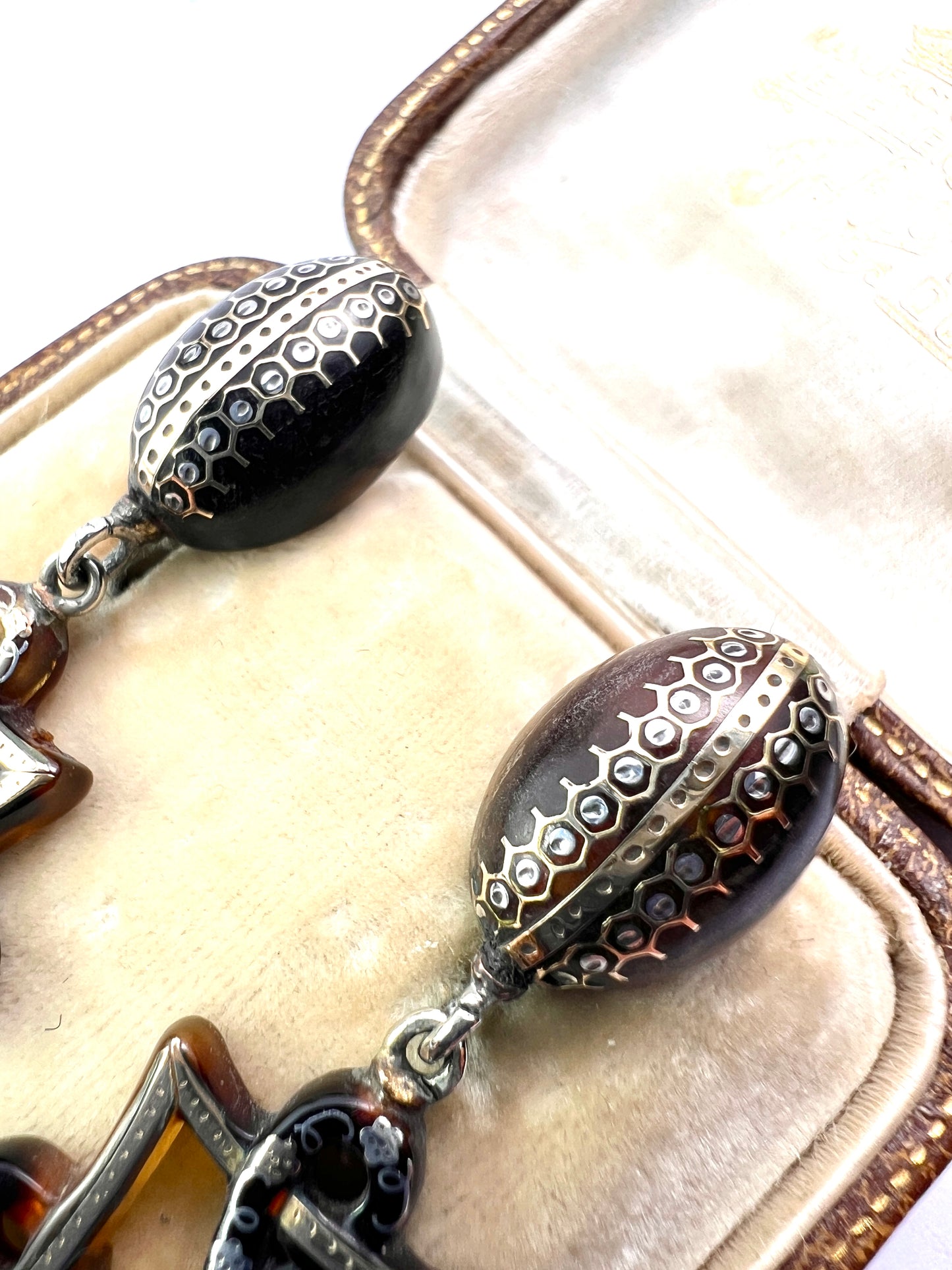 Victorian Gold and Silver Pique Endless Knot Earrings