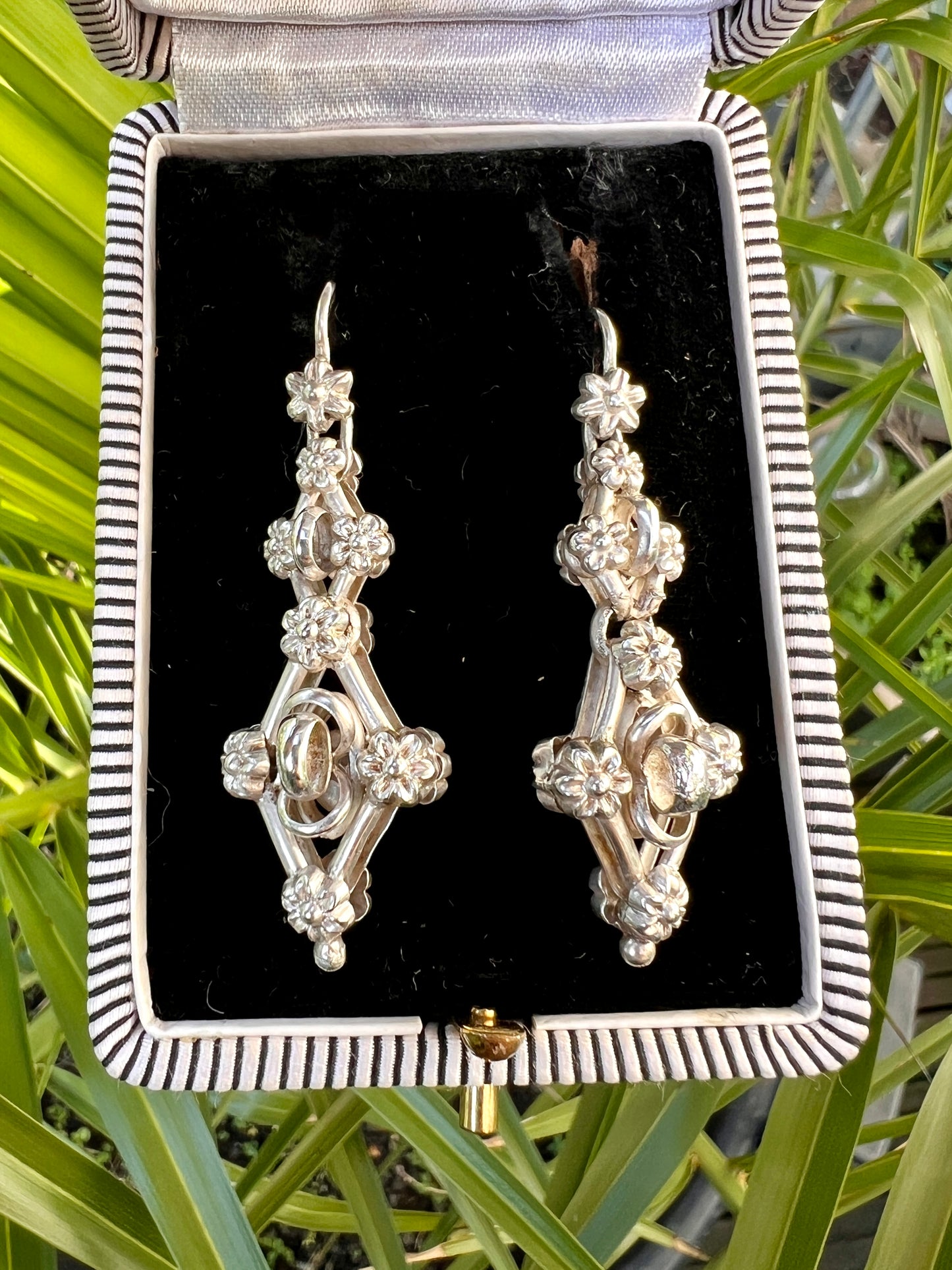 Victorian Silver Entwined Drop Earrings