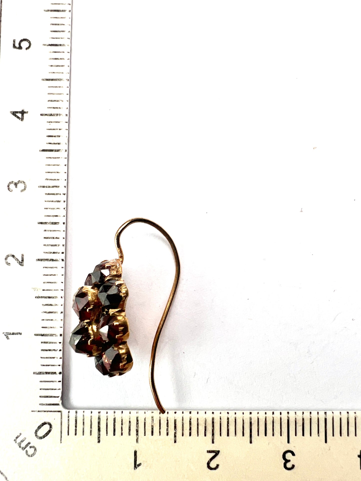 Victorian Gold Bohemian Garnet Cluster Earrings
