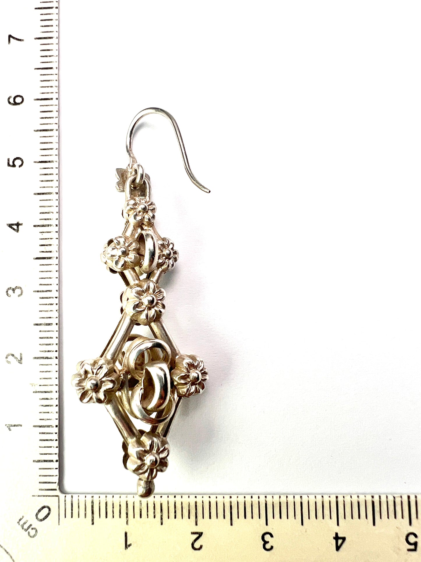 Victorian Silver Entwined Drop Earrings