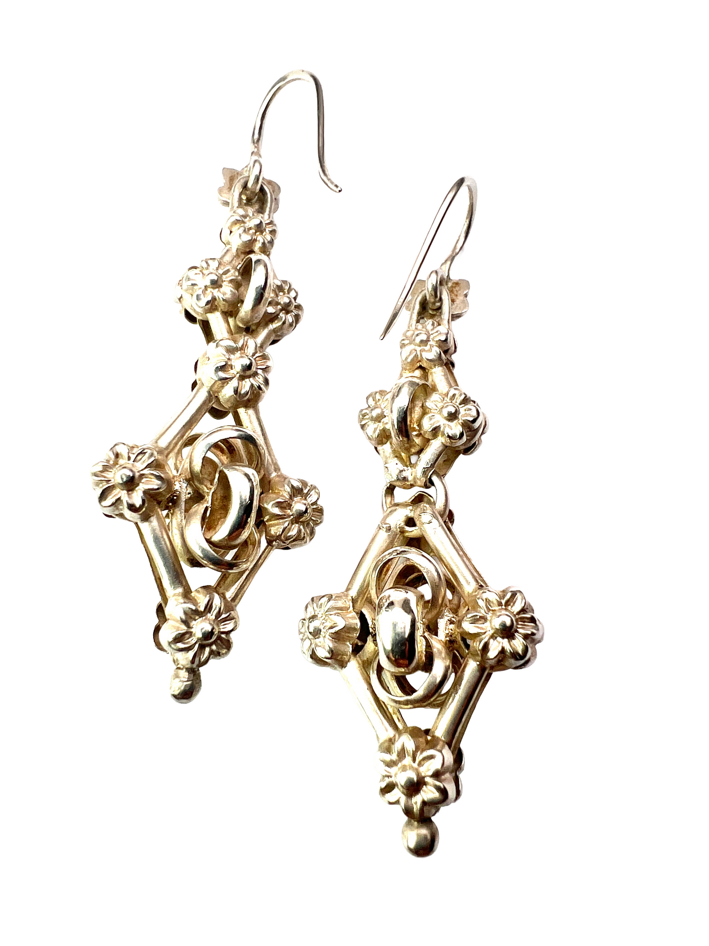 Victorian Silver Entwined Drop Earrings