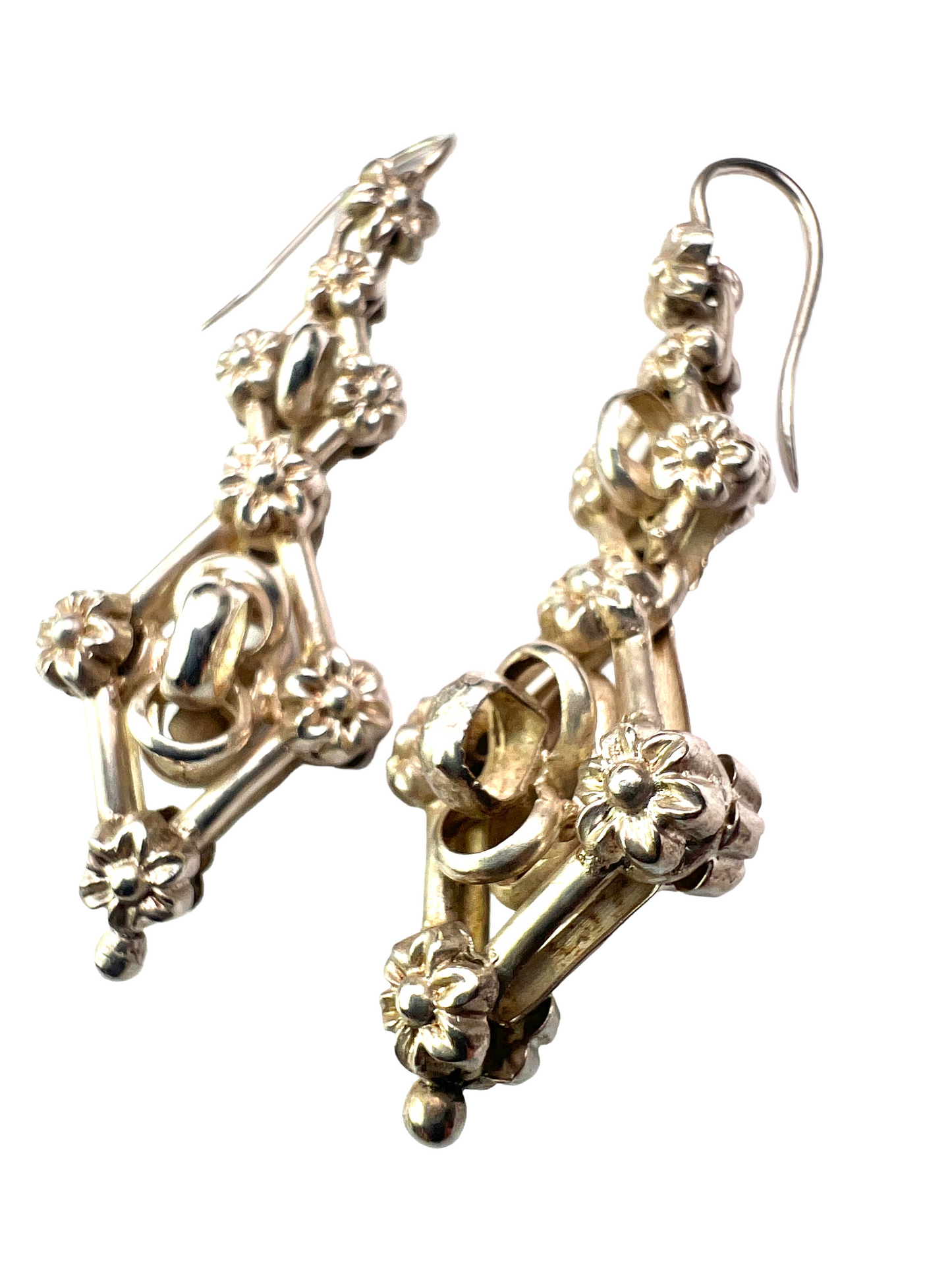 Victorian Silver Entwined Drop Earrings