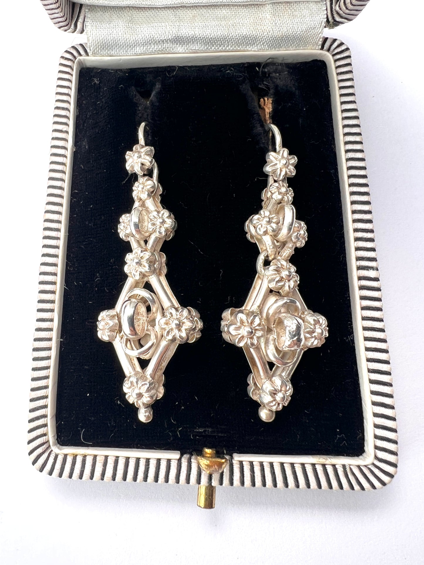 Victorian Silver Entwined Drop Earrings