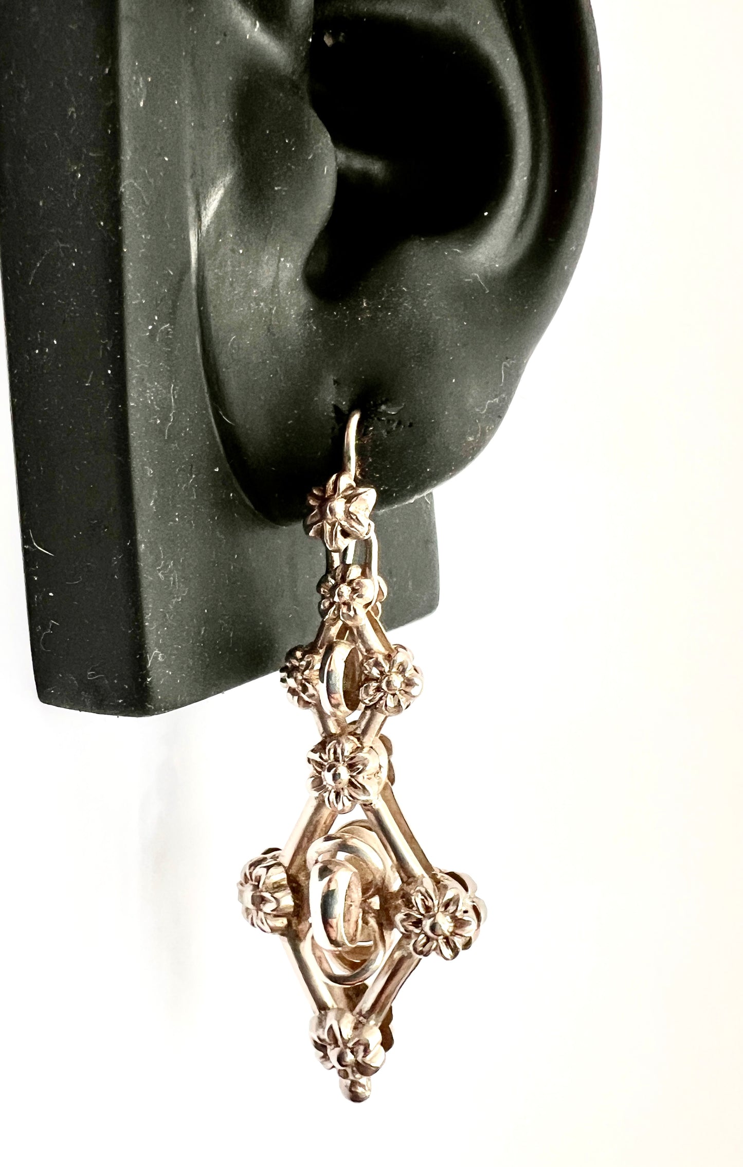 Victorian Silver Entwined Drop Earrings