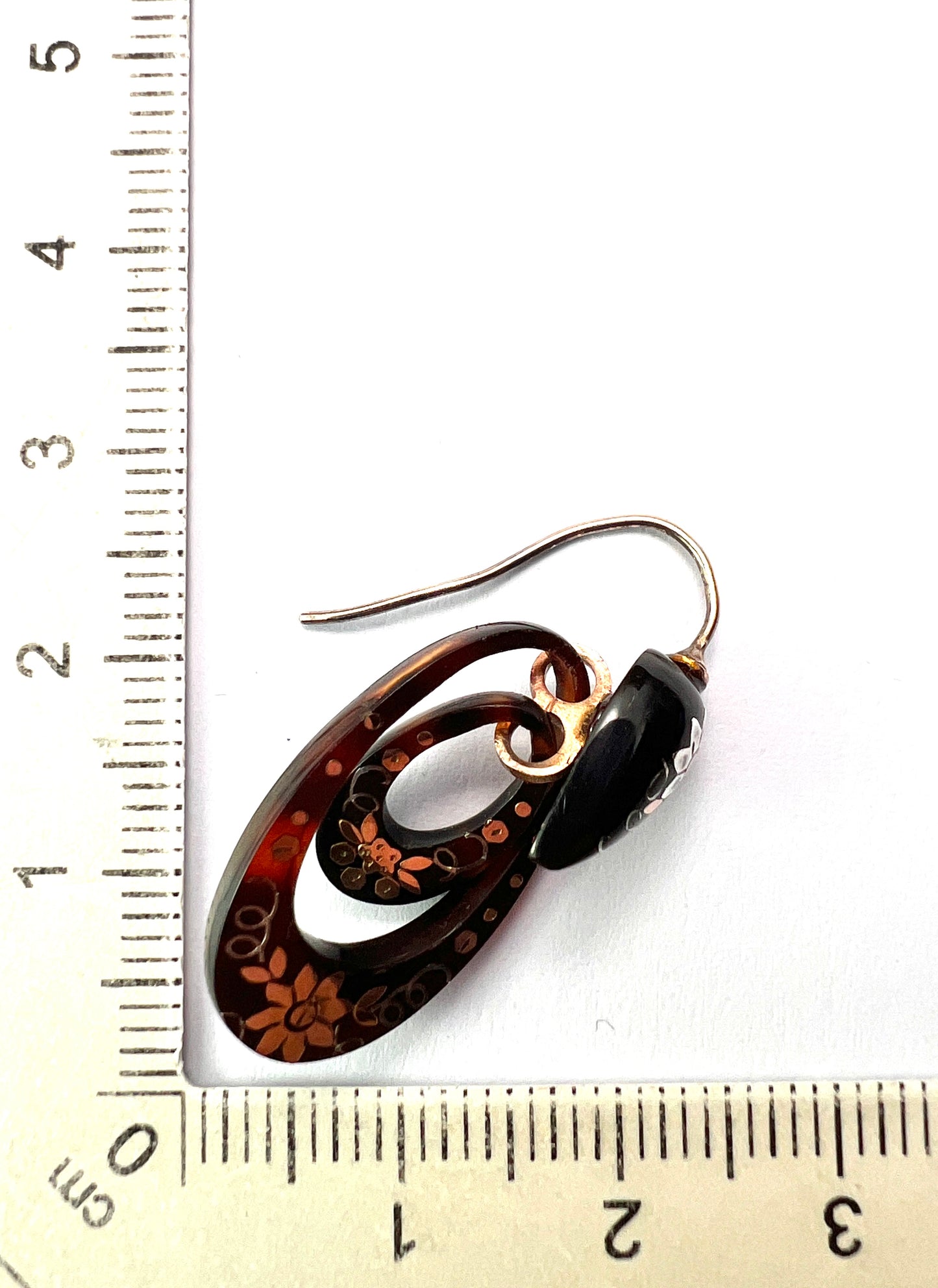 Small Victorian Gold and Silver Pique Hoop Earrings