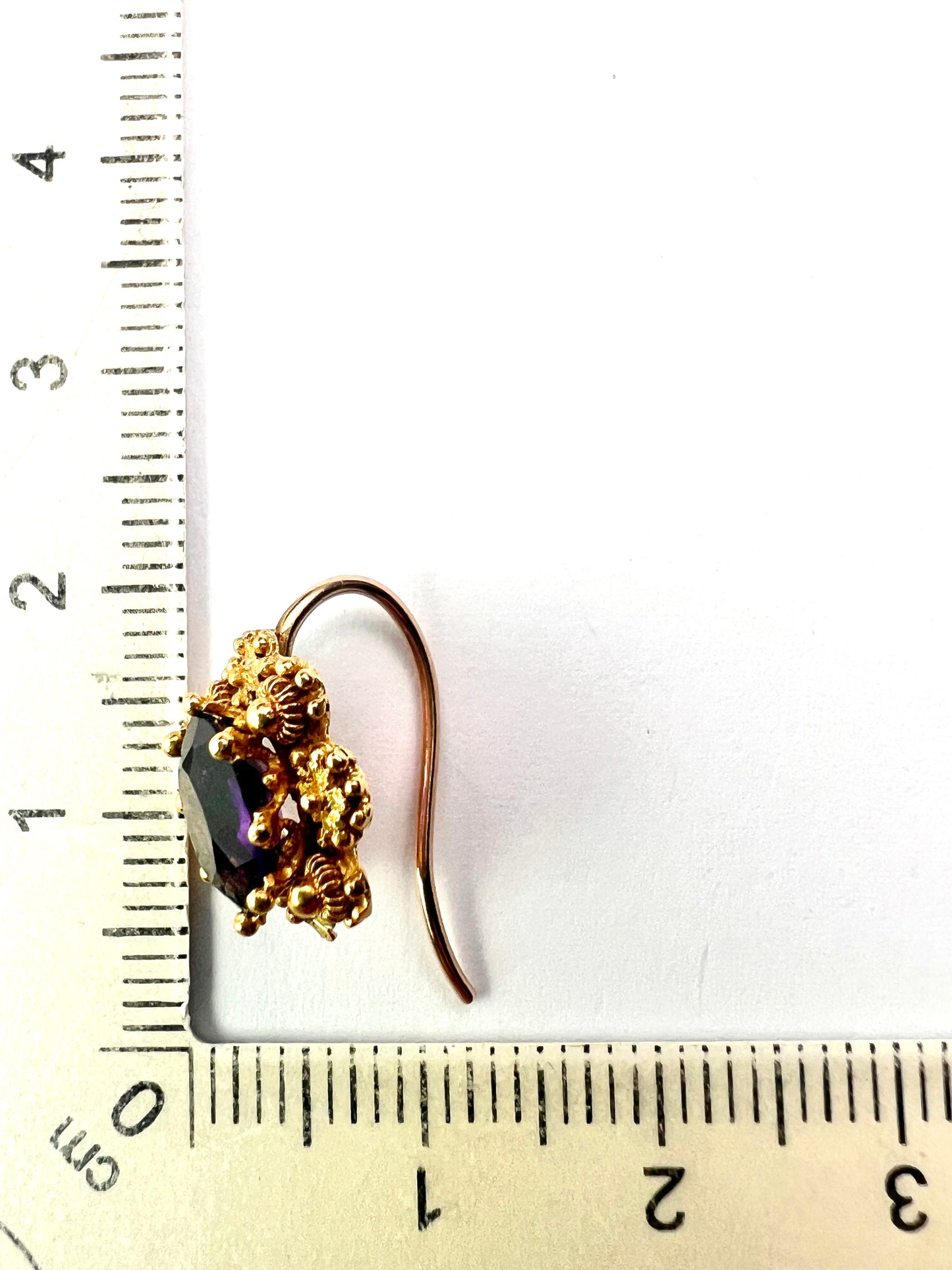 Victorian Amethyst Gold Cannetille Earringsc