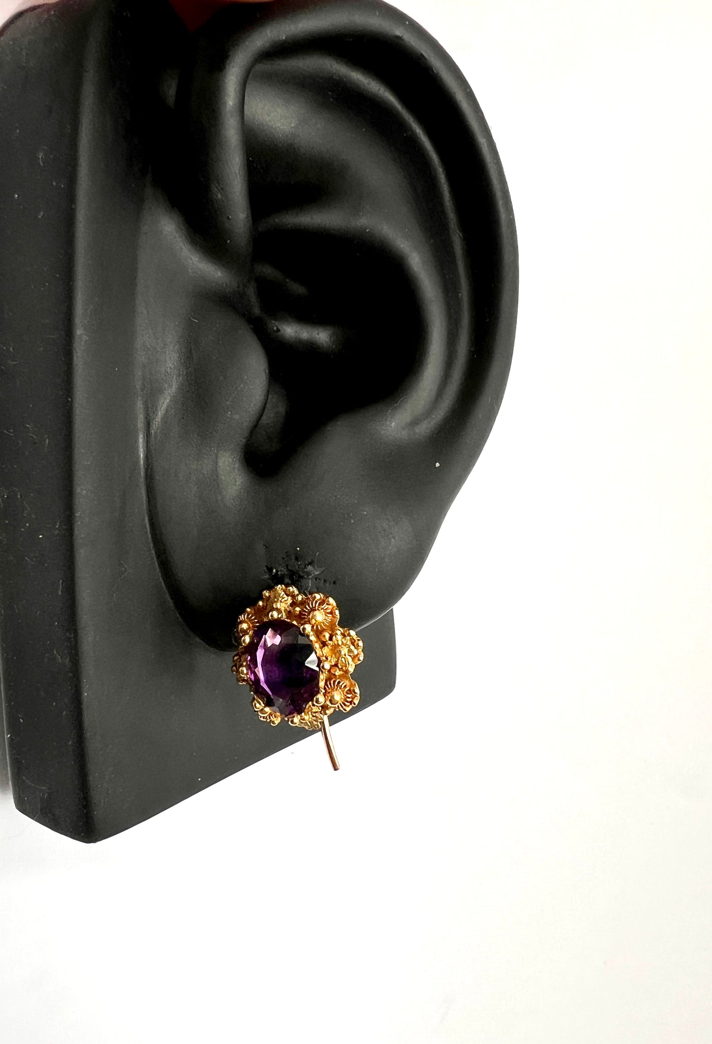 Victorian Amethyst Gold Cannetille Earringsc
