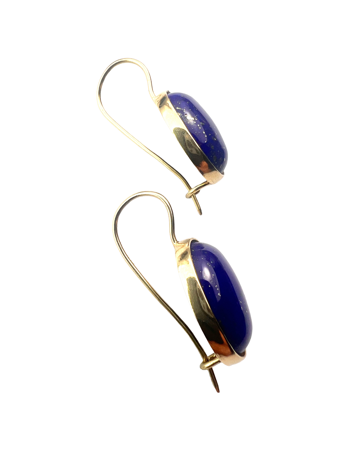 Vintage 18CT Gold Lapis Lazuli Earrings