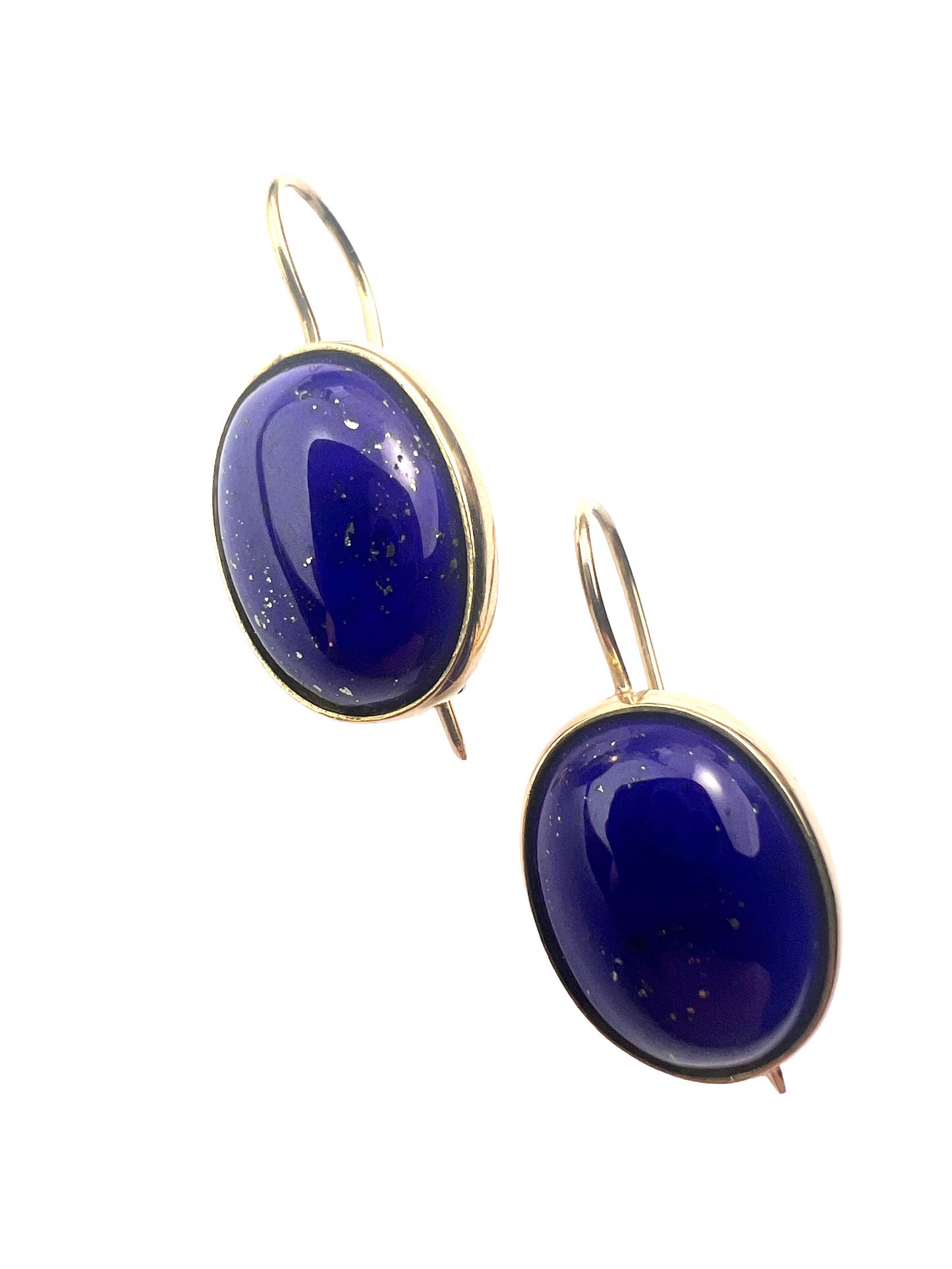 Vintage 18CT Gold Lapis Lazuli Earrings