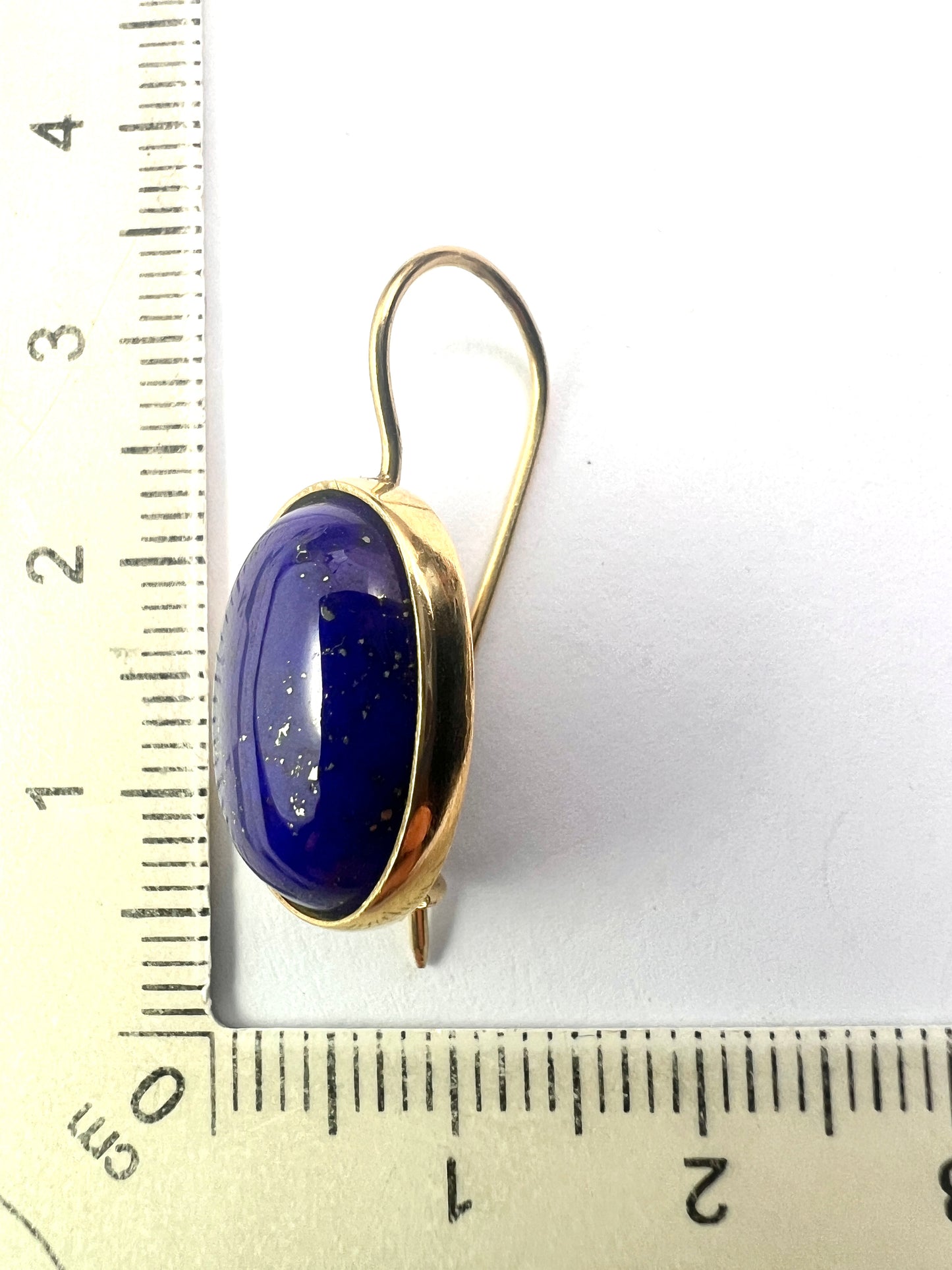 Vintage 18CT Gold Lapis Lazuli Earrings