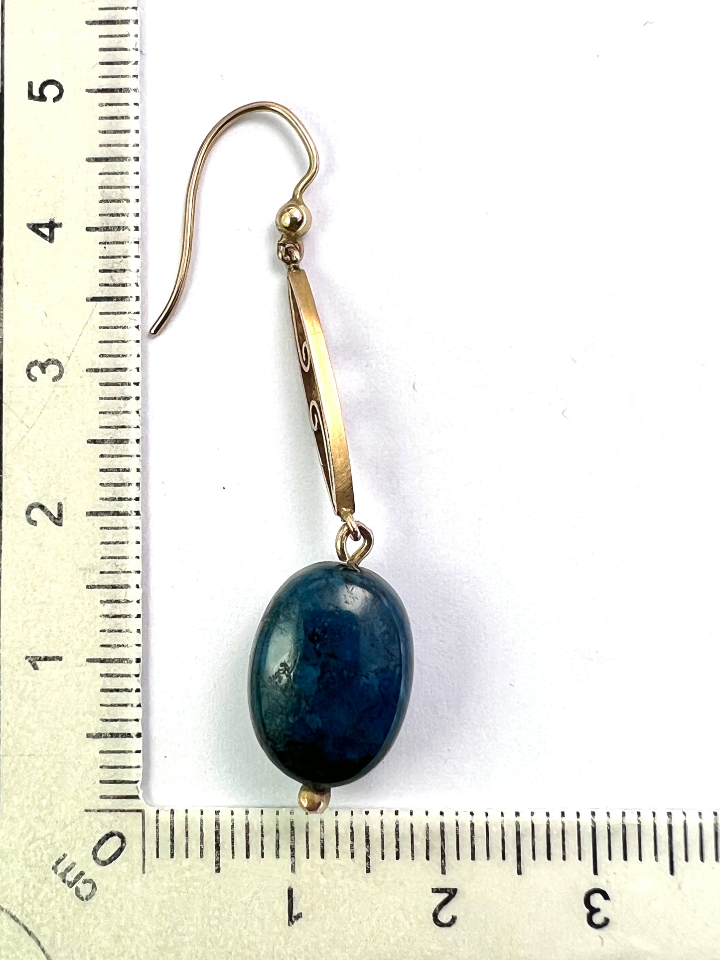 Antique Apatite Gold Drop Earrings