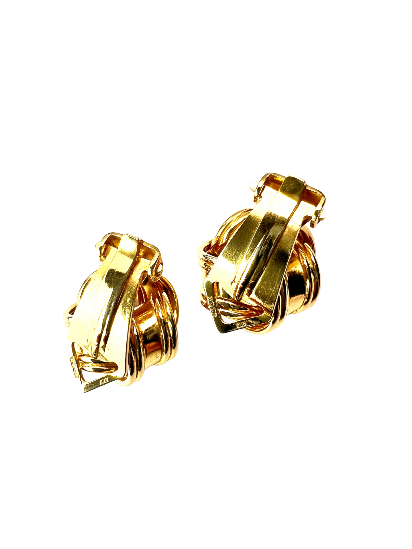 Vintage 9CT Gold Knot Clip Earrings