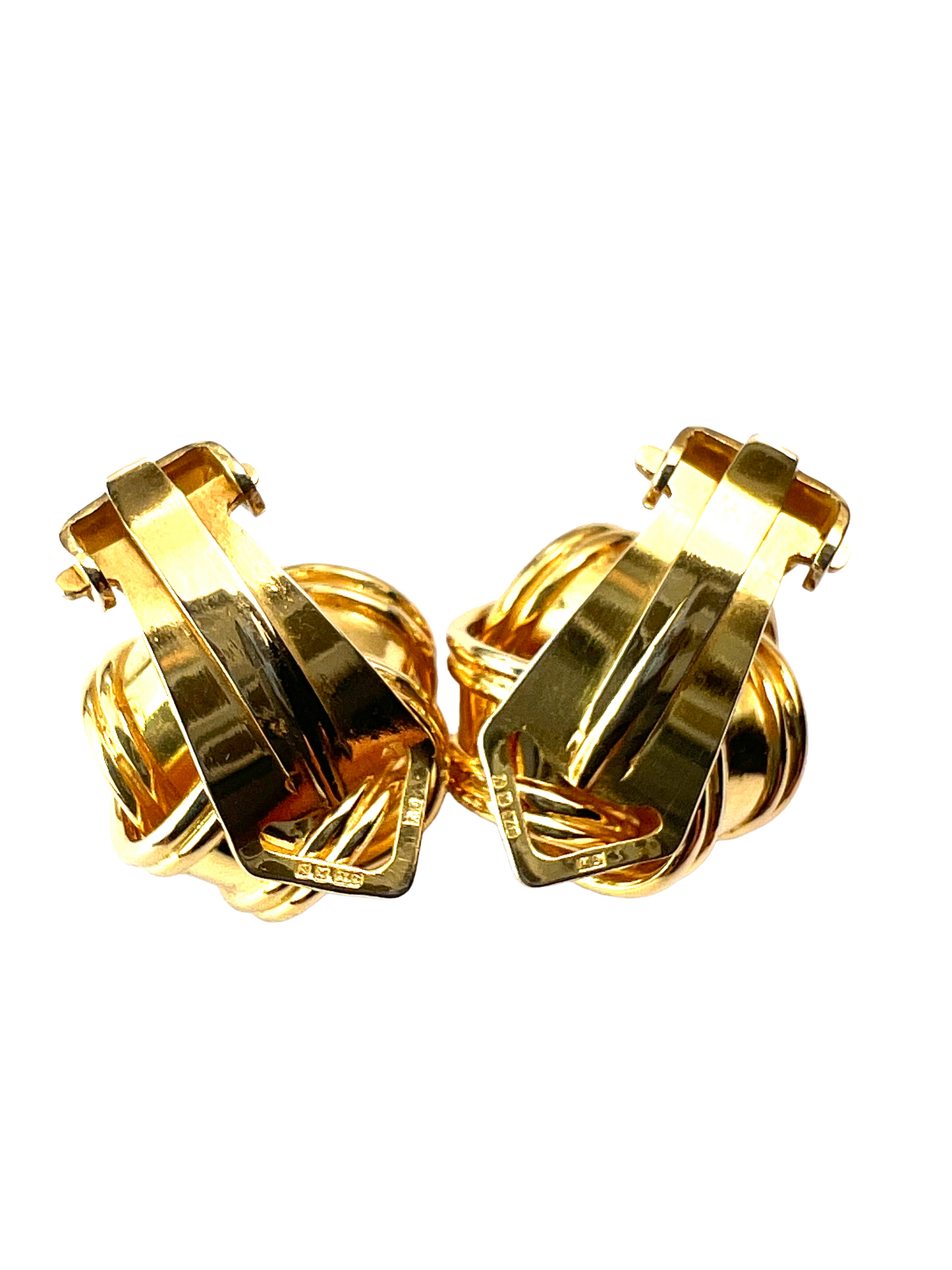 Vintage 9CT Gold Knot Clip Earrings