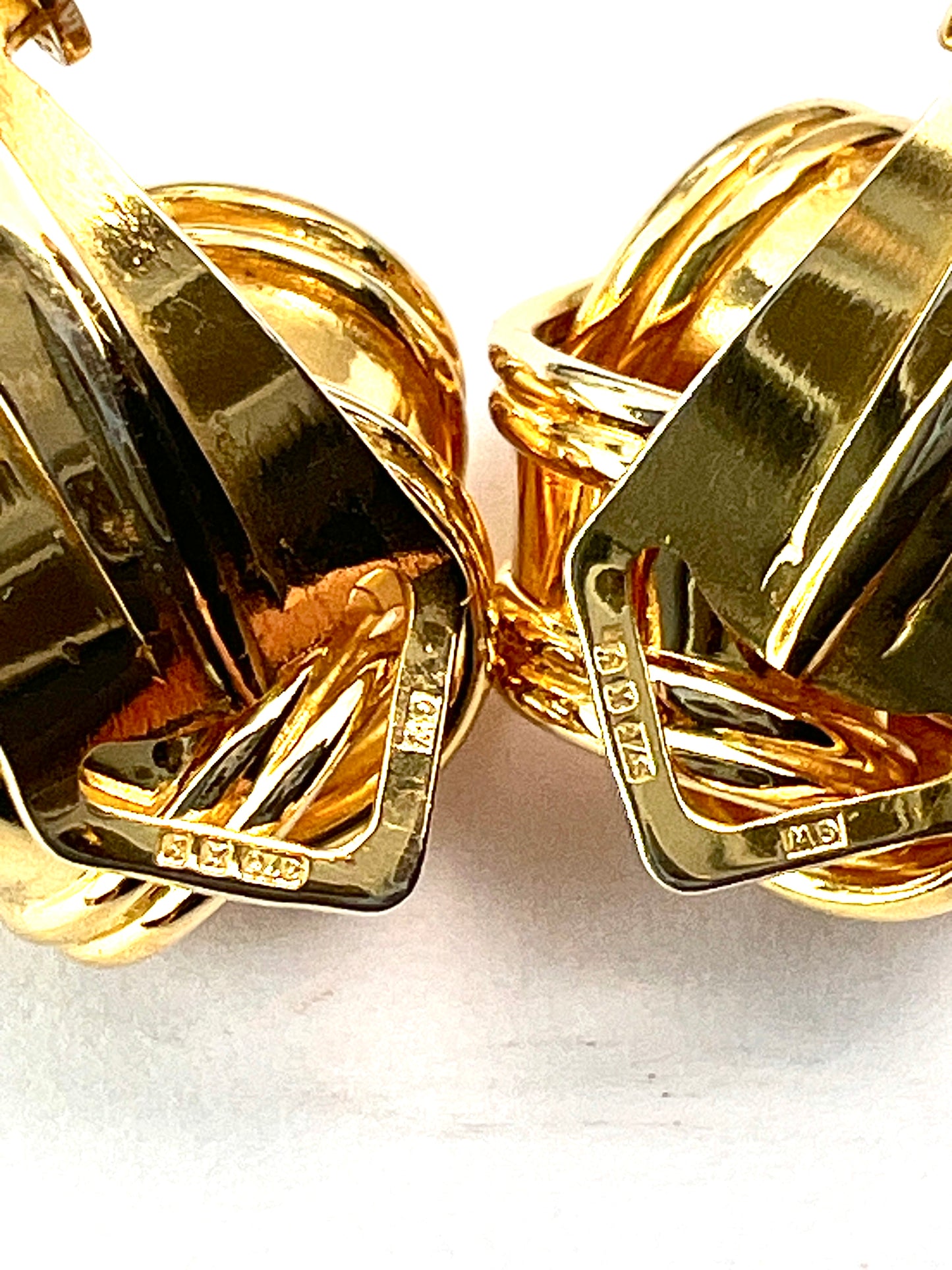 Vintage 9CT Gold Knot Clip Earrings