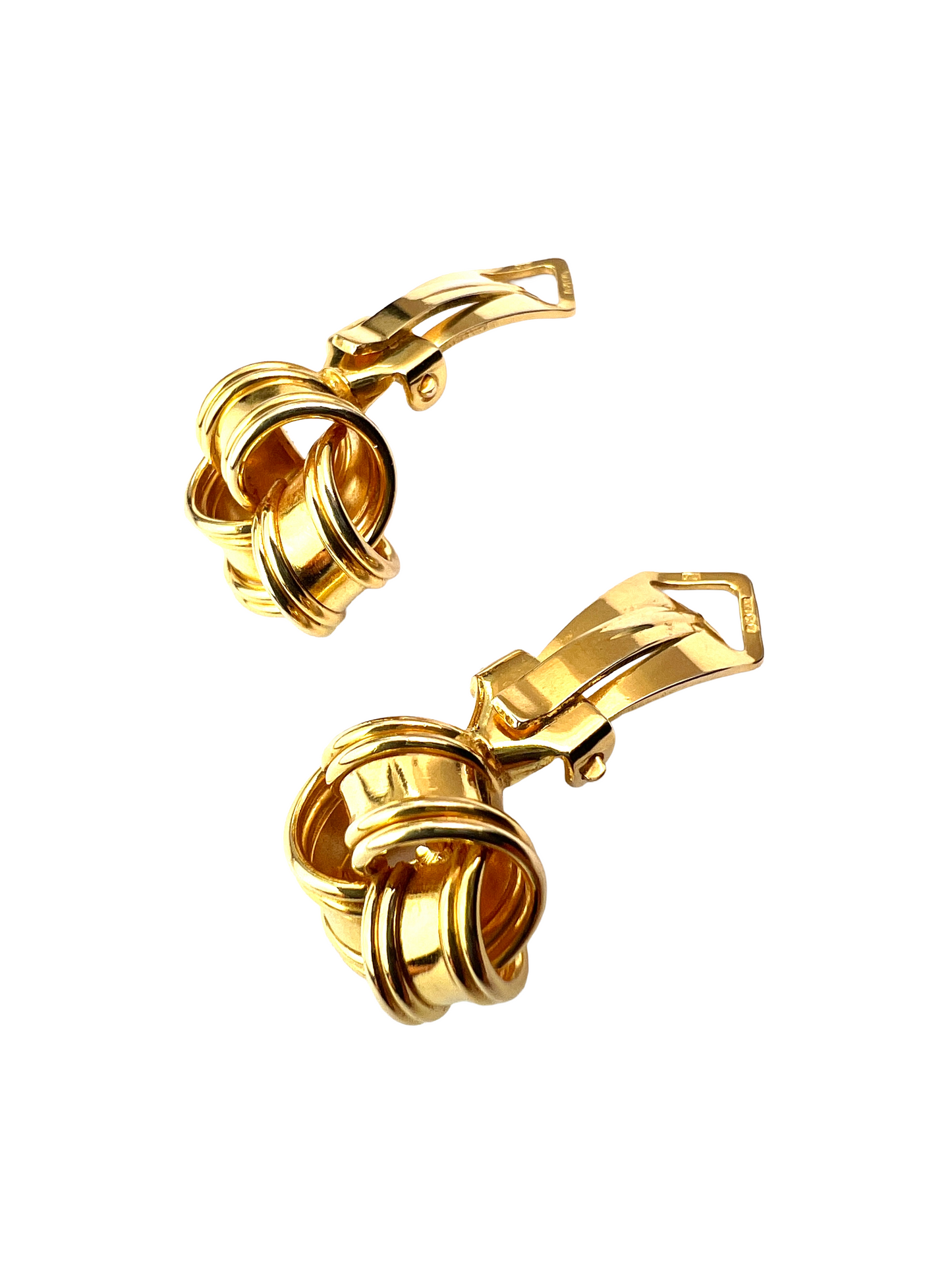 Vintage 9CT Gold Knot Clip Earrings