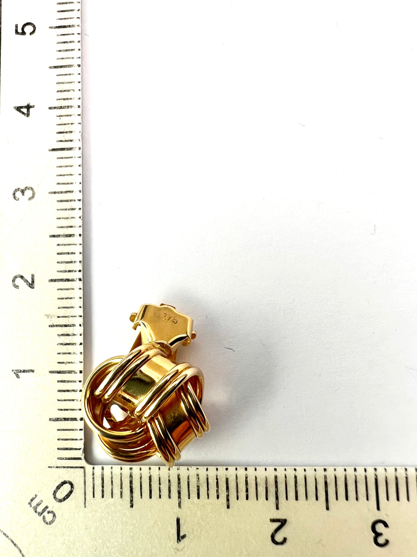 Vintage 9CT Gold Knot Clip Earrings