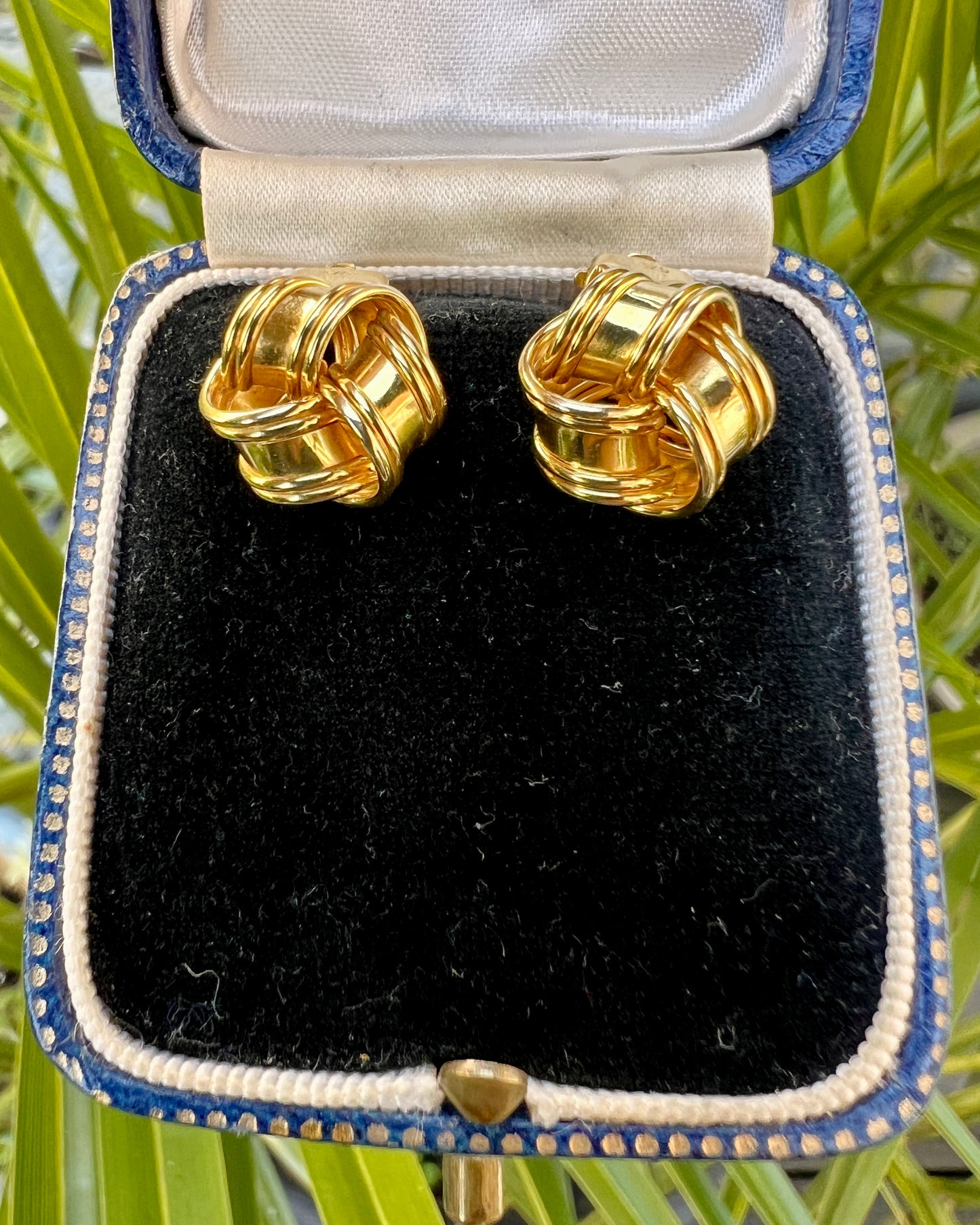 Vintage 9CT Gold Knot Clip Earrings