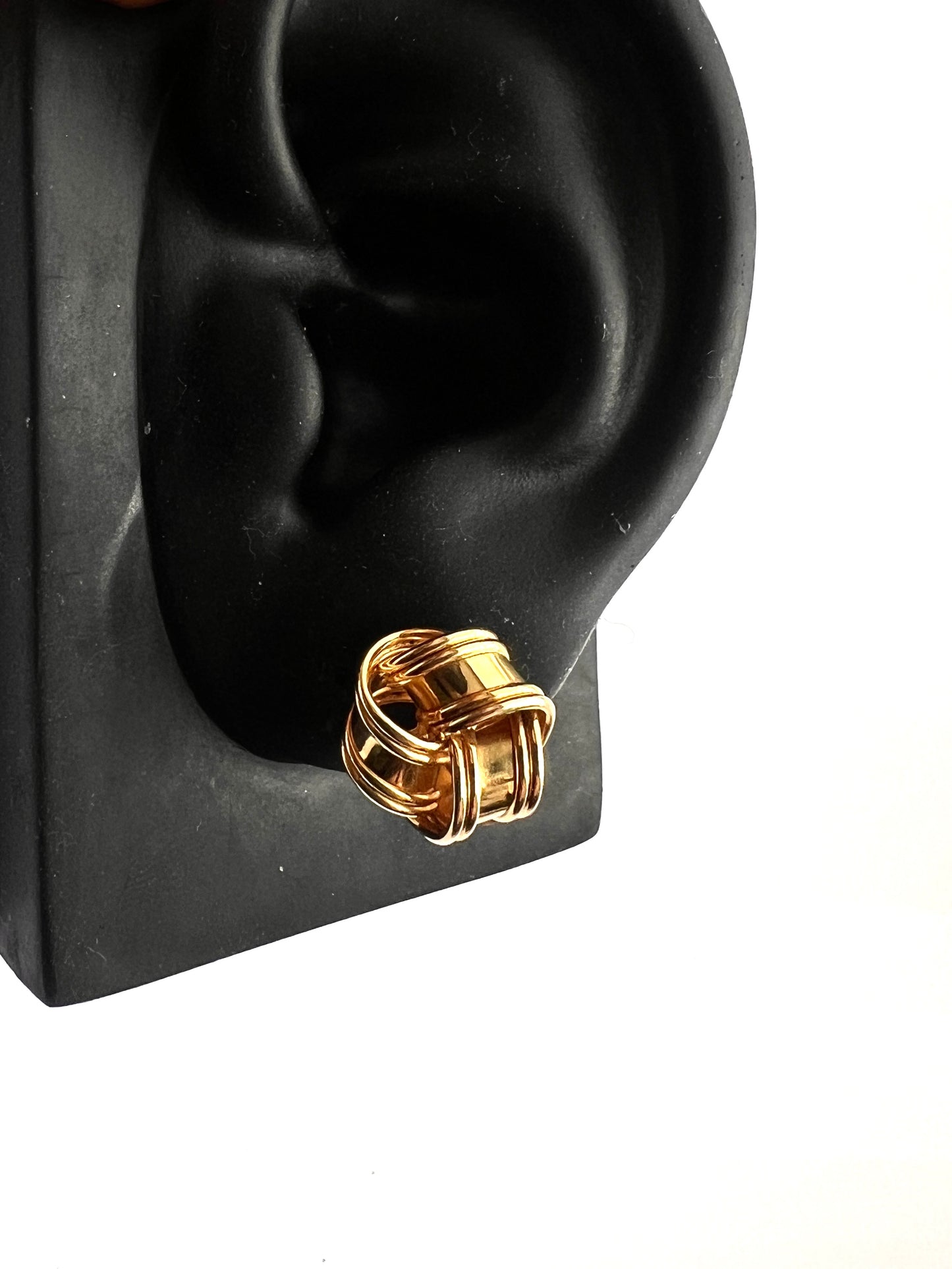Vintage 9CT Gold Knot Clip Earrings