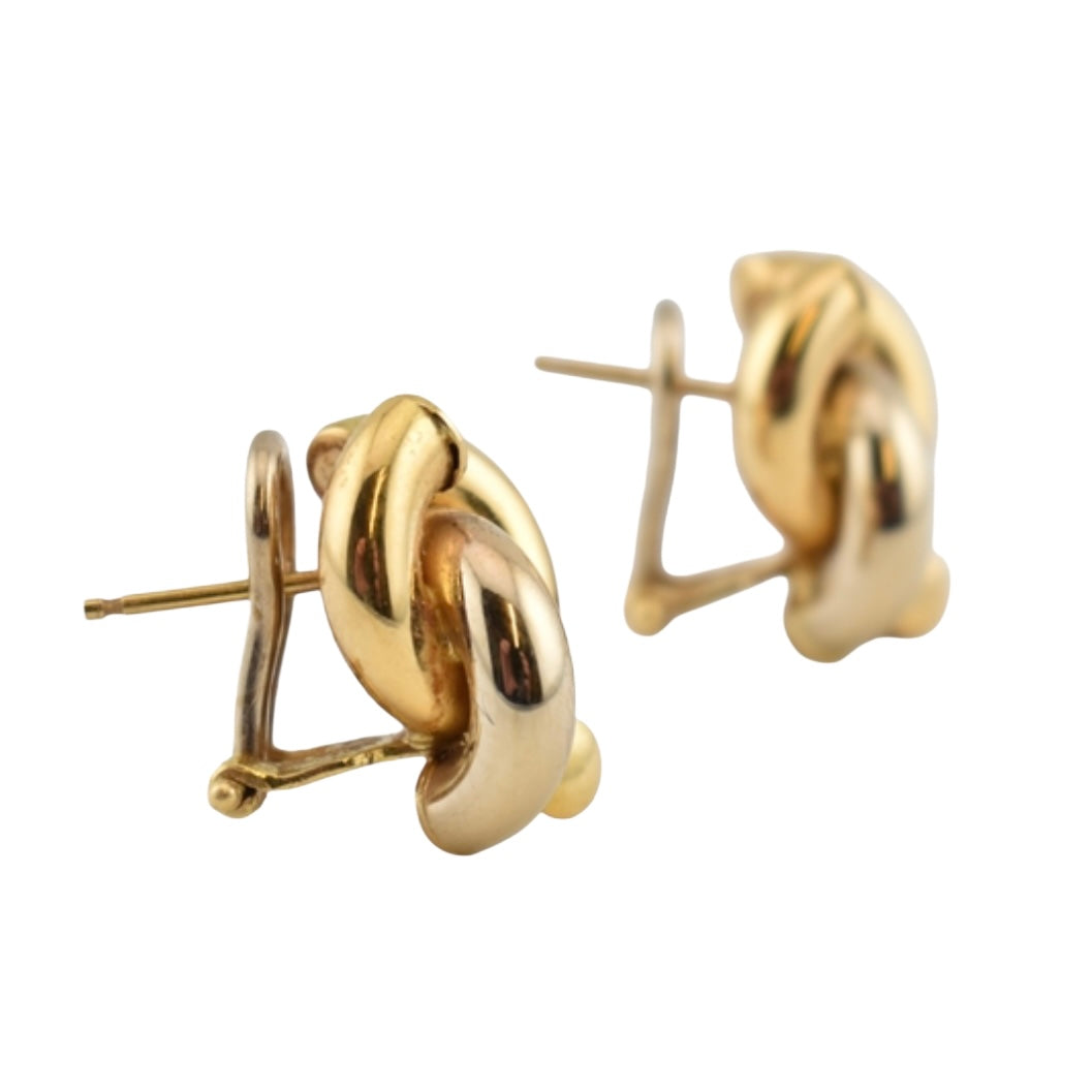 Vintage 18CT Gold Knot Earrings