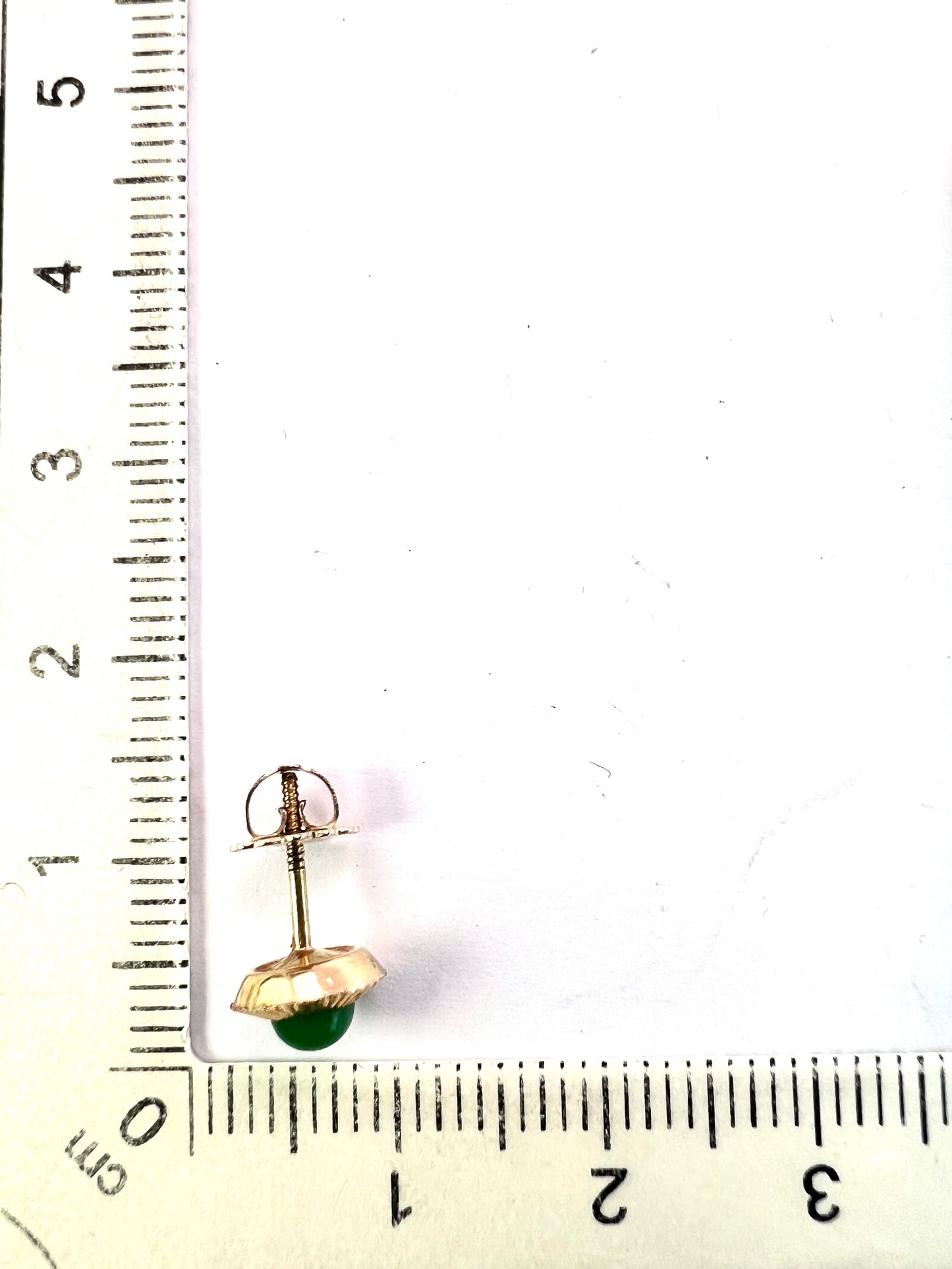 Vintage Radiating Gold Jade Glass Stud Earrings